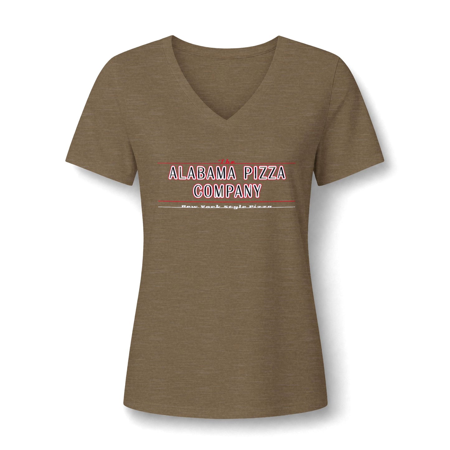 Women's V-Neck Tee — Mamma Pizza Company Retro Logo