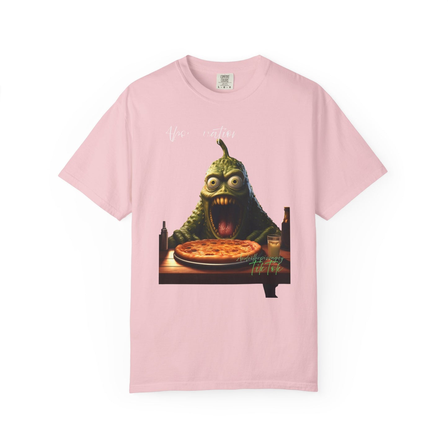 Monster Eating Pizza T-Shirt — Funny Creepy Pizza Lover Tee