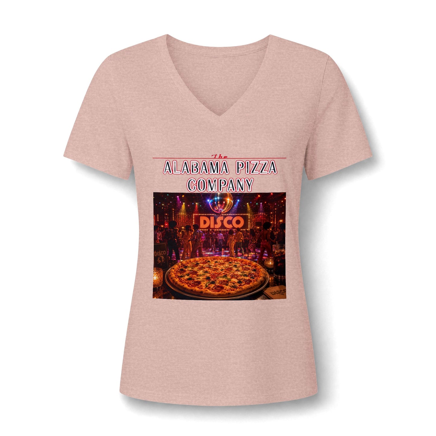 Pizza Disco V-Neck Tee — Mamma Pizza Company Graphic Shirt