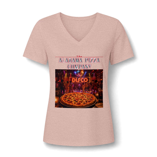 Pizza Disco V-Neck Tee — Mamma Pizza Company Graphic Shirt