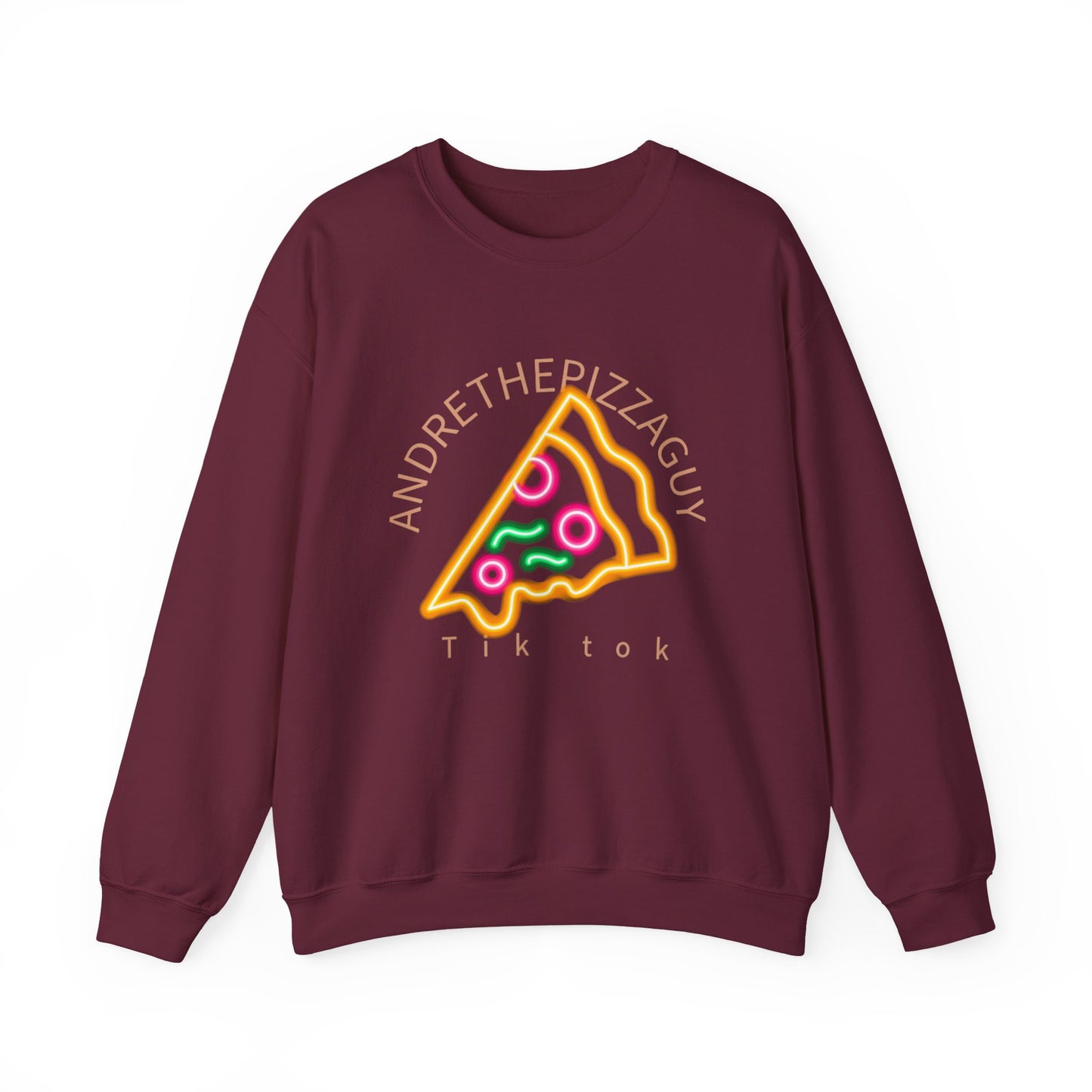 Pizza Slice Crewneck Sweatshirt — "andrethepizzaguy" TikTok Graphic