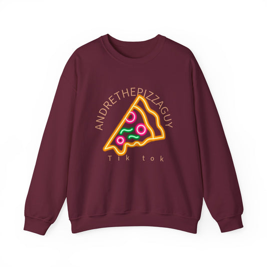 Pizza Slice Crewneck Sweatshirt — "andrethepizzaguy" TikTok Graphic