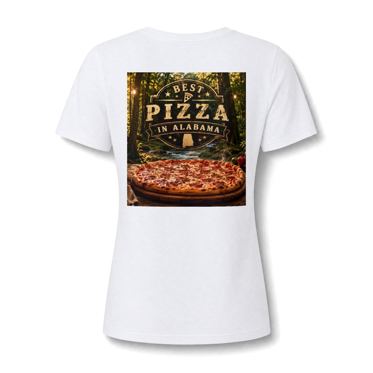 Best Pizza in Alabama T-Shirt — Women's V‑Neck Pizza Lover Tee