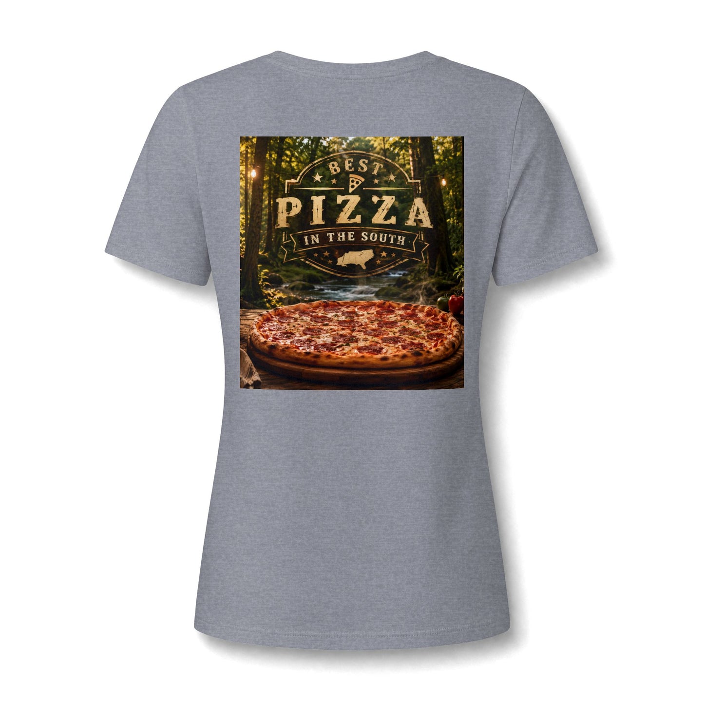 Pizza In The South V-Neck Tee — Women's Pizza Lover Shirt