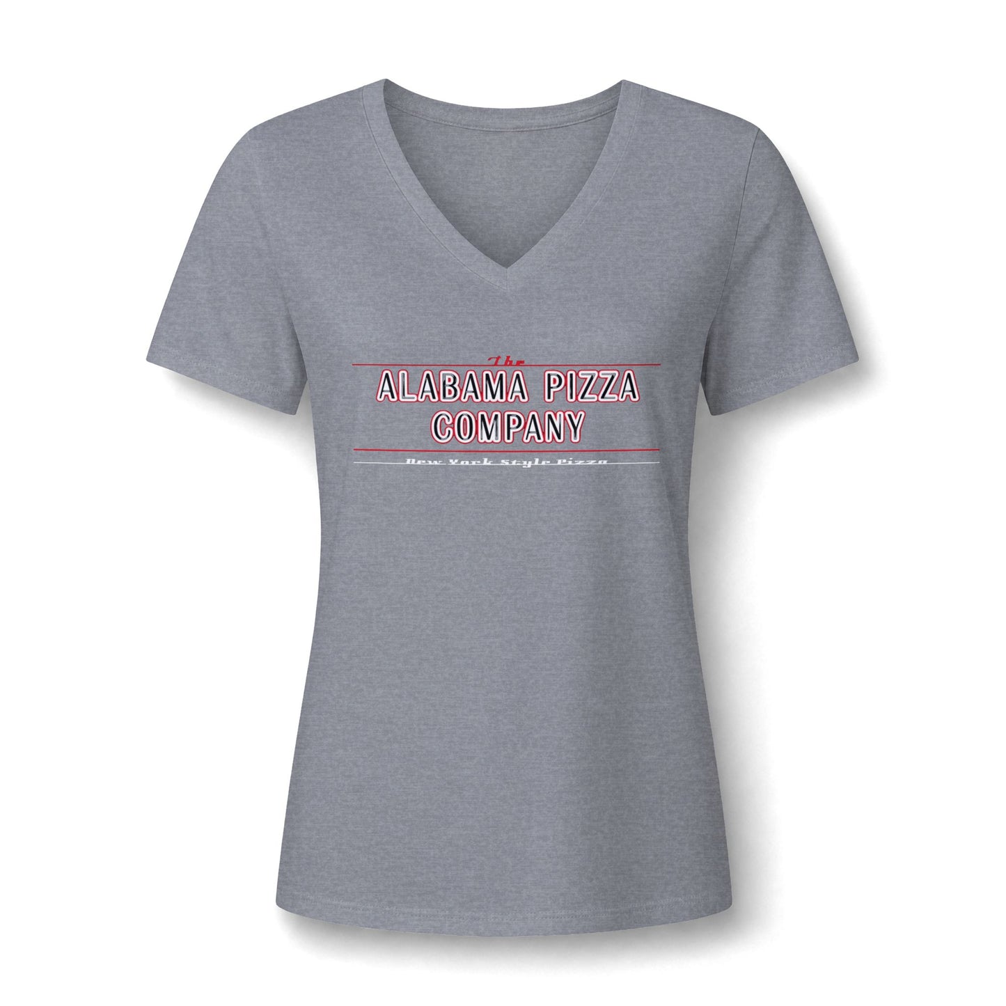 Women's V-Neck Tee — Mamma Pizza Company Retro Logo