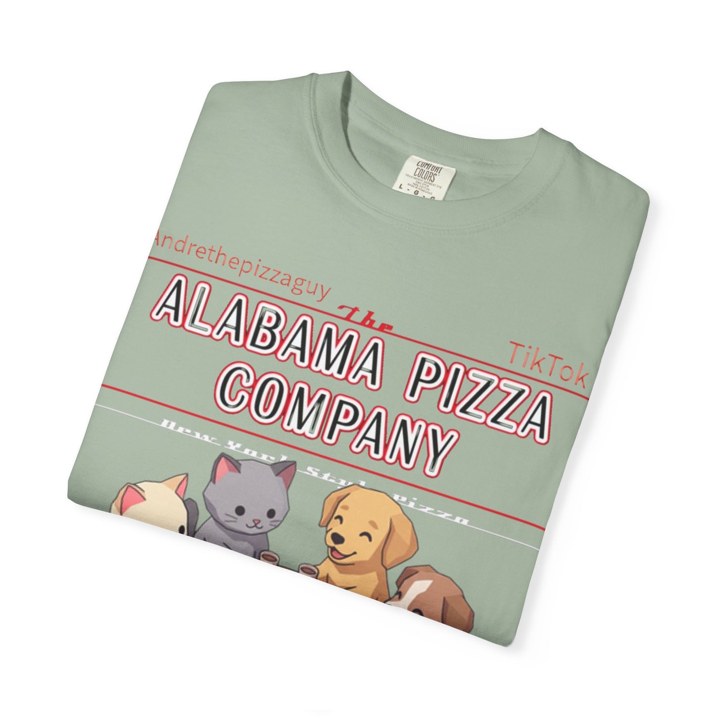 Alabama Pizza Company T-Shirt — Cute Dogs Sharing Pizza Graphic Tee