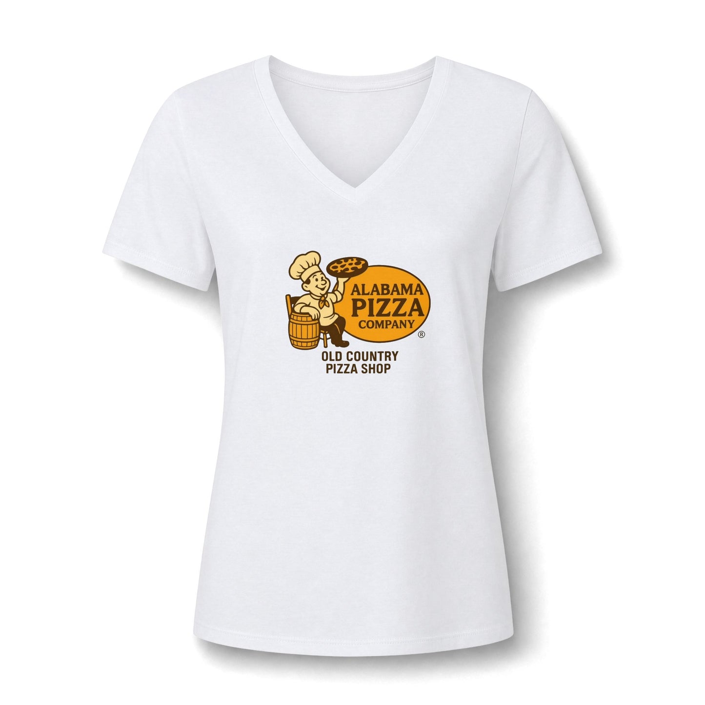 Alabama Pizza Company Vintage Logo V-Neck Tee — Old Country Pizza Shop
