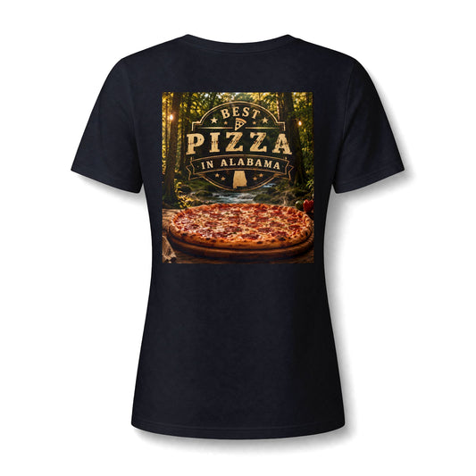 Best Pizza in Alabama T-Shirt — Women's V‑Neck Pizza Lover Tee