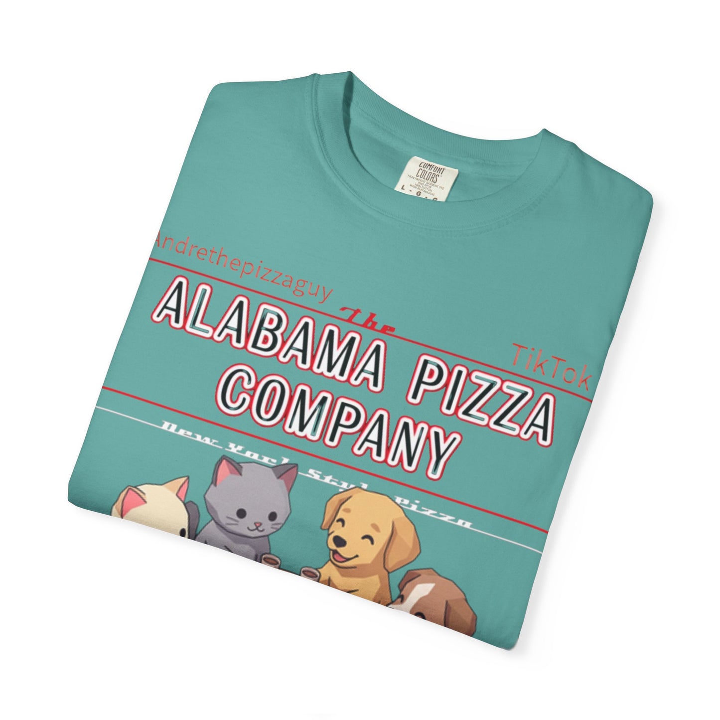 Alabama Pizza Company T-Shirt — Cute Dogs Sharing Pizza Graphic Tee
