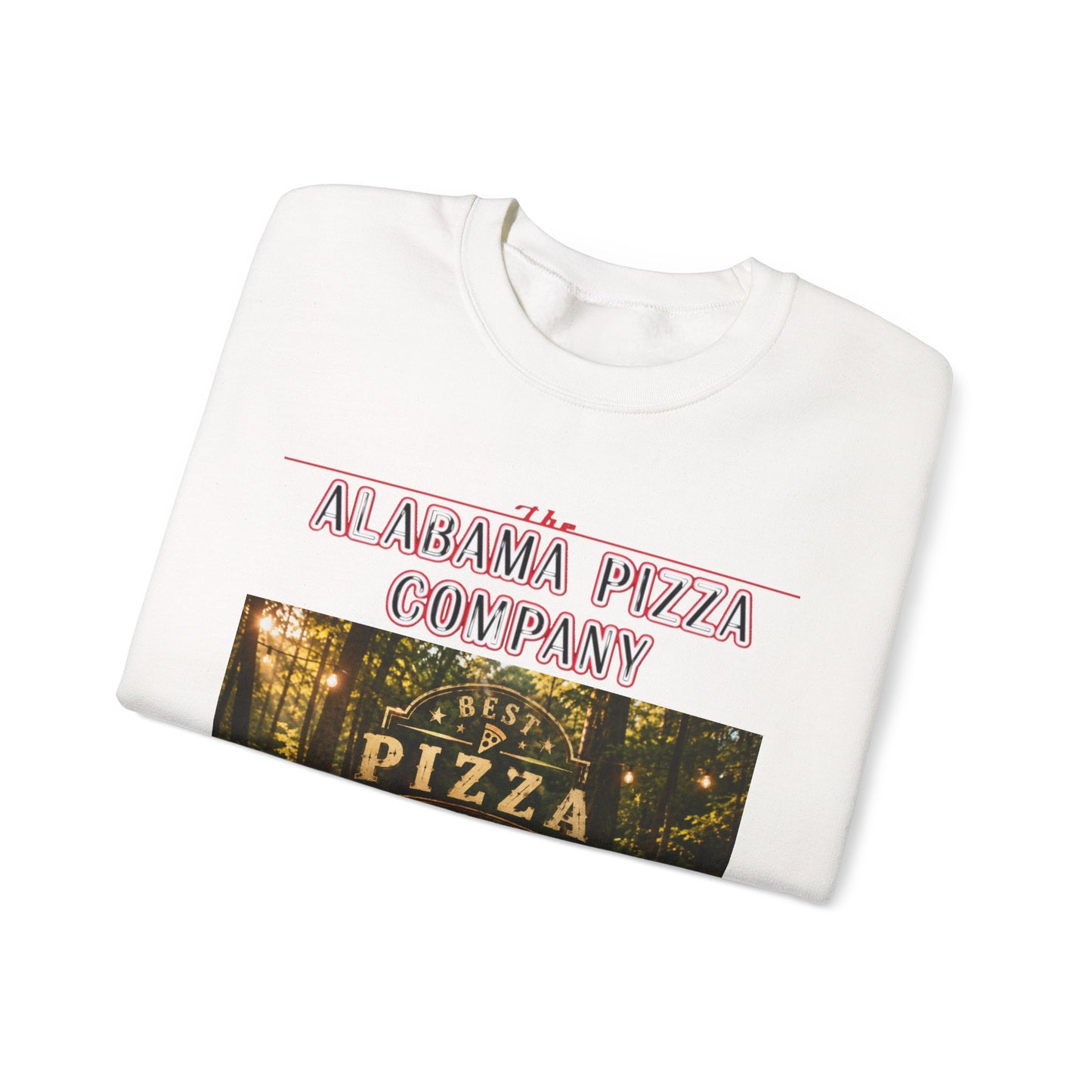 Pizza Crewneck Sweatshirt — Alabama Pizza Company Vintage Pizzeria Design