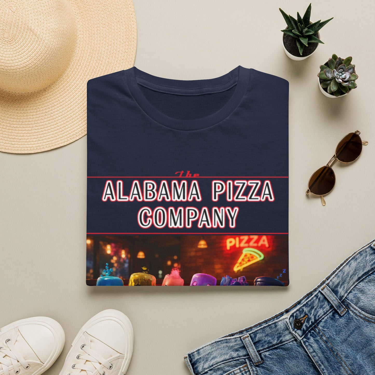 T-Shirt — "The Alabama Pizza Company" Neon Pizzeria Graphic Tee
