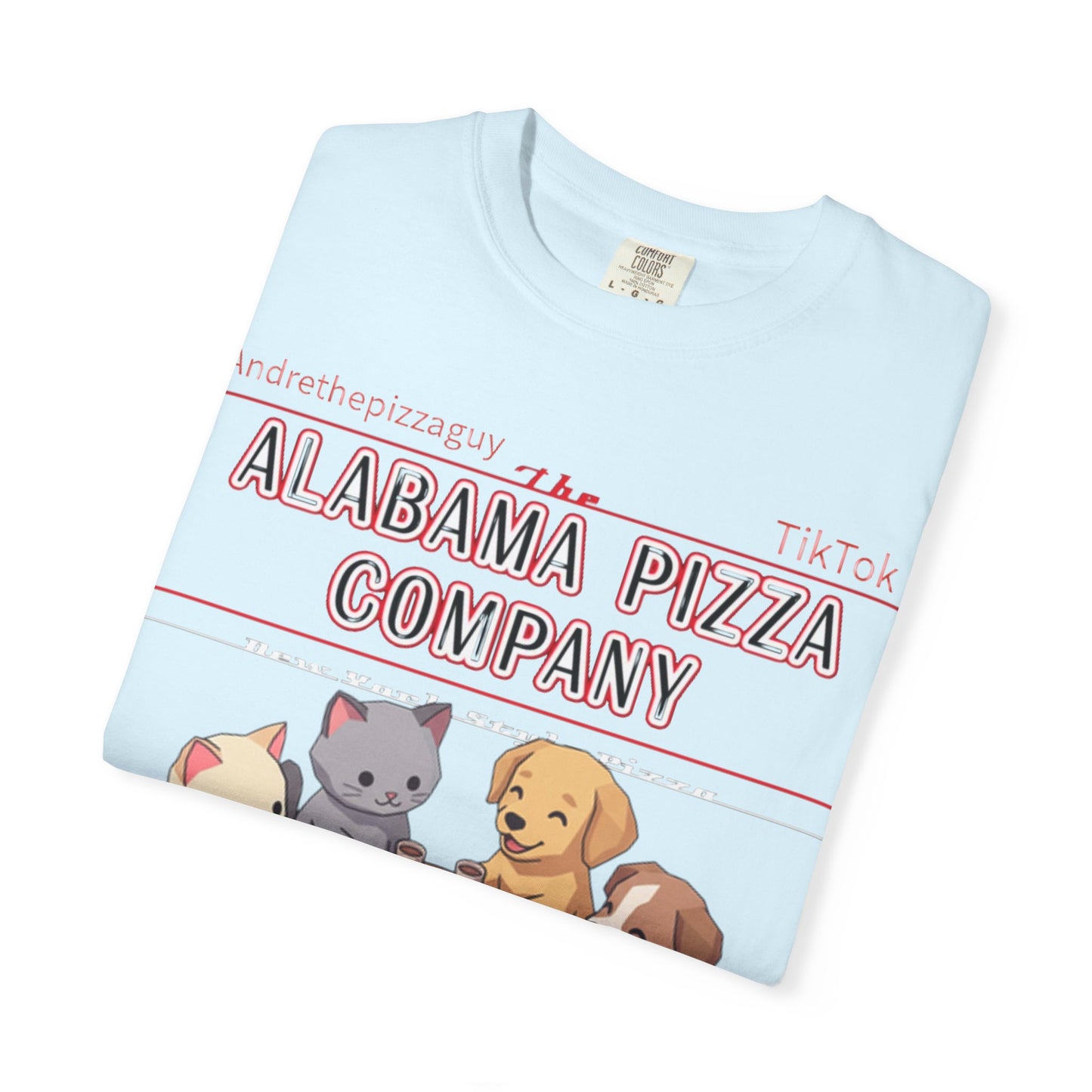Alabama Pizza Company T-Shirt — Cute Dogs Sharing Pizza Graphic Tee