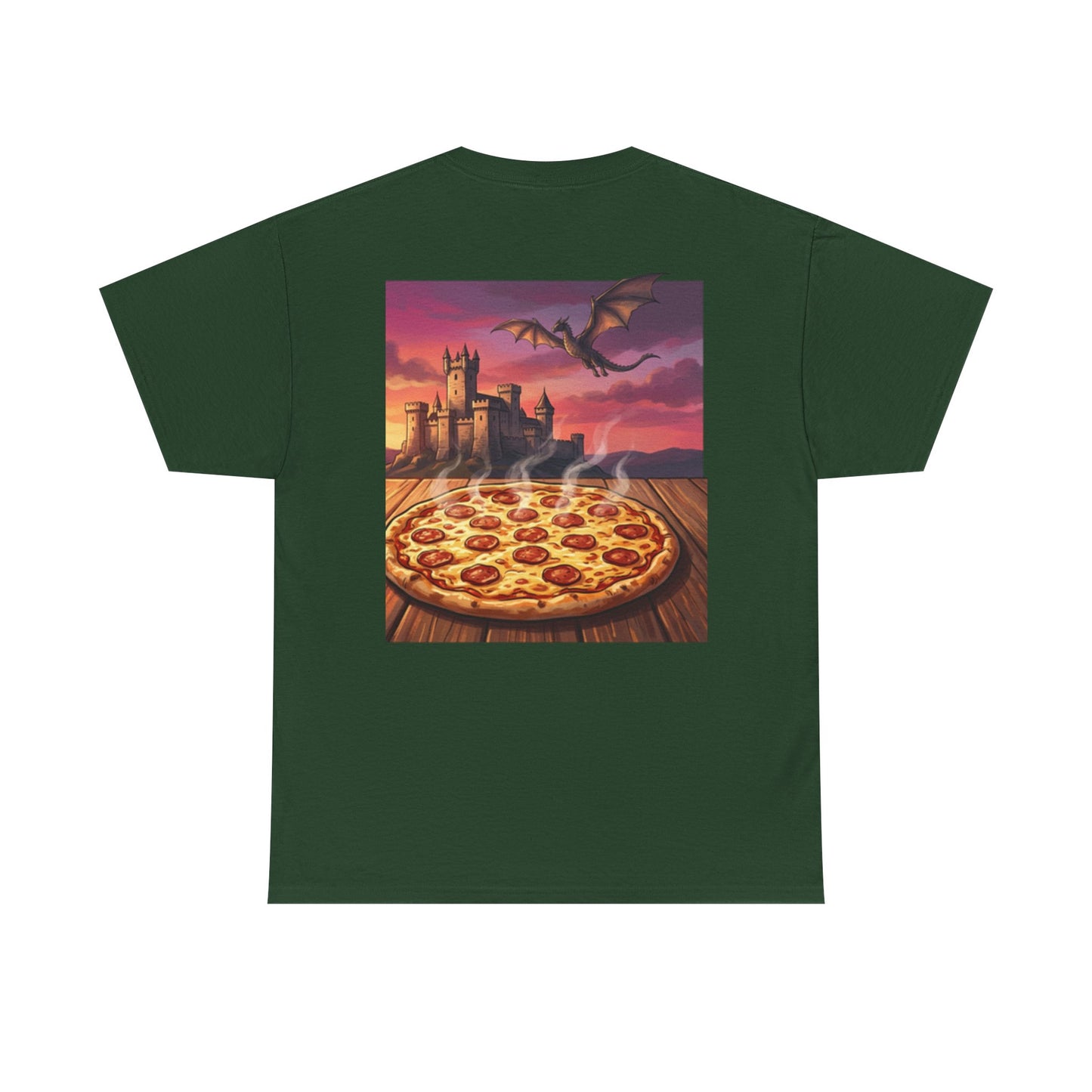 Fantasy Pizza Tee — Dragon Castle Pizza Graphic Shirt