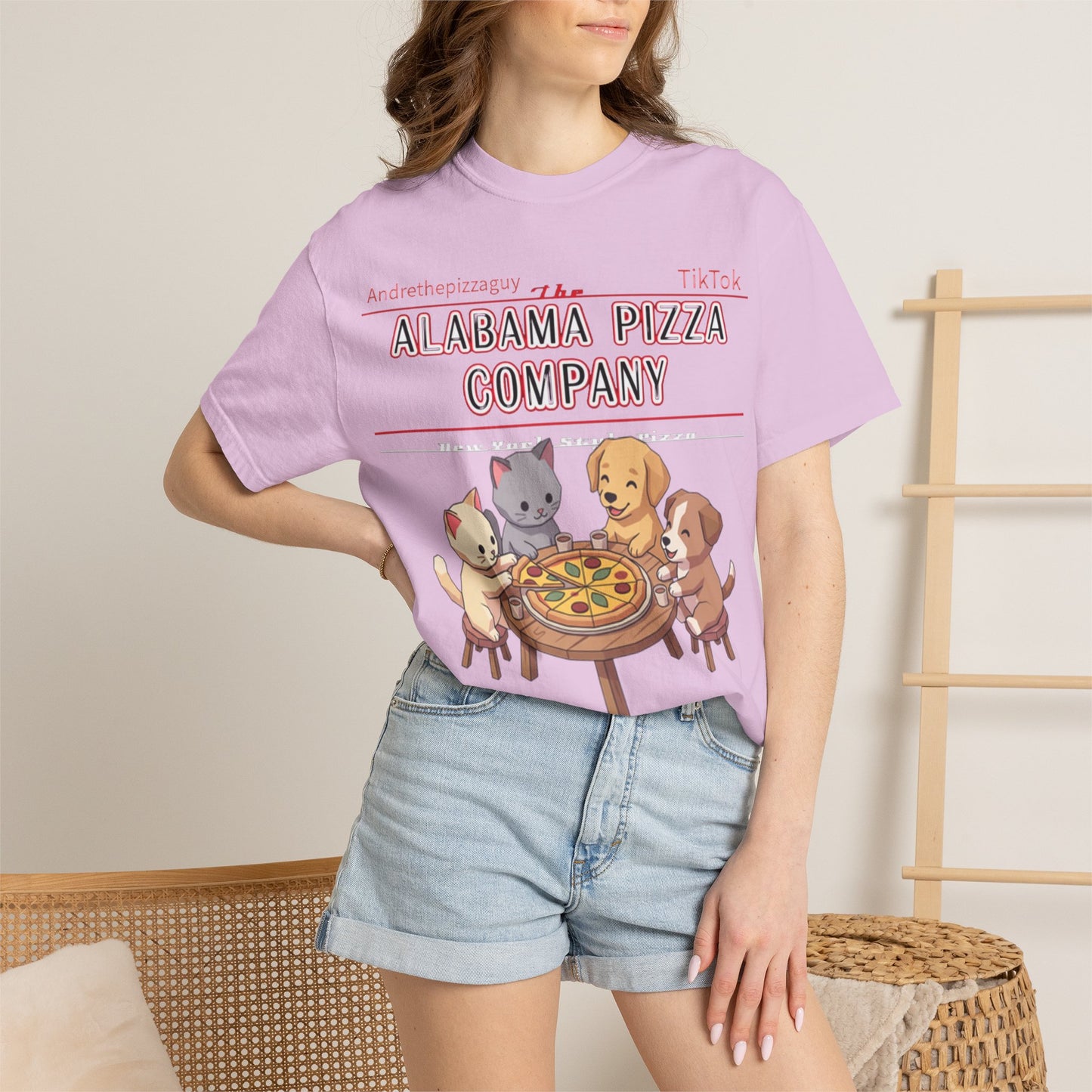 Alabama Pizza Company T-Shirt — Cute Dogs Sharing Pizza Graphic Tee