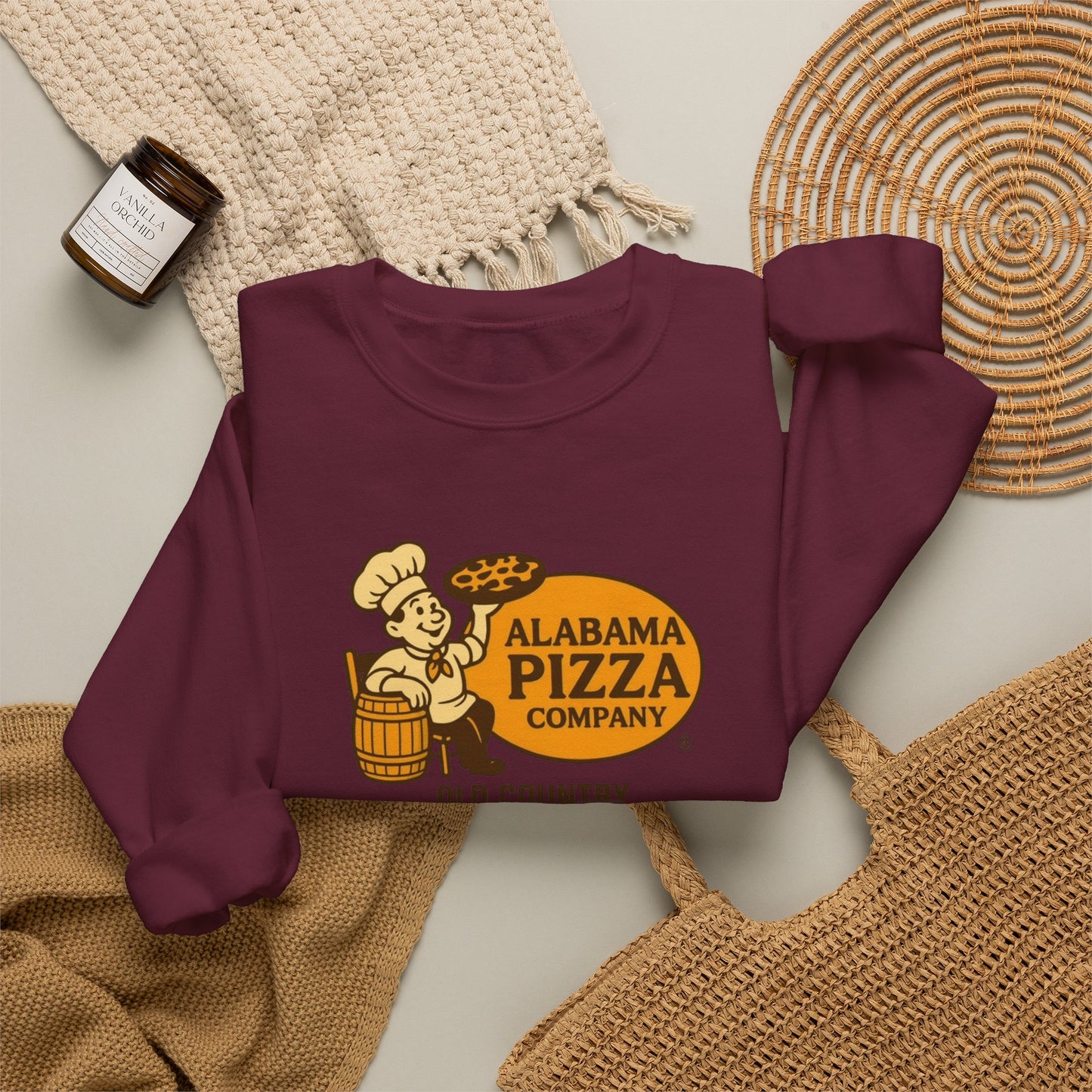Alabama Pizza Company Crewneck Sweatshirt – Old Country Pizza Shop Vintage Logo