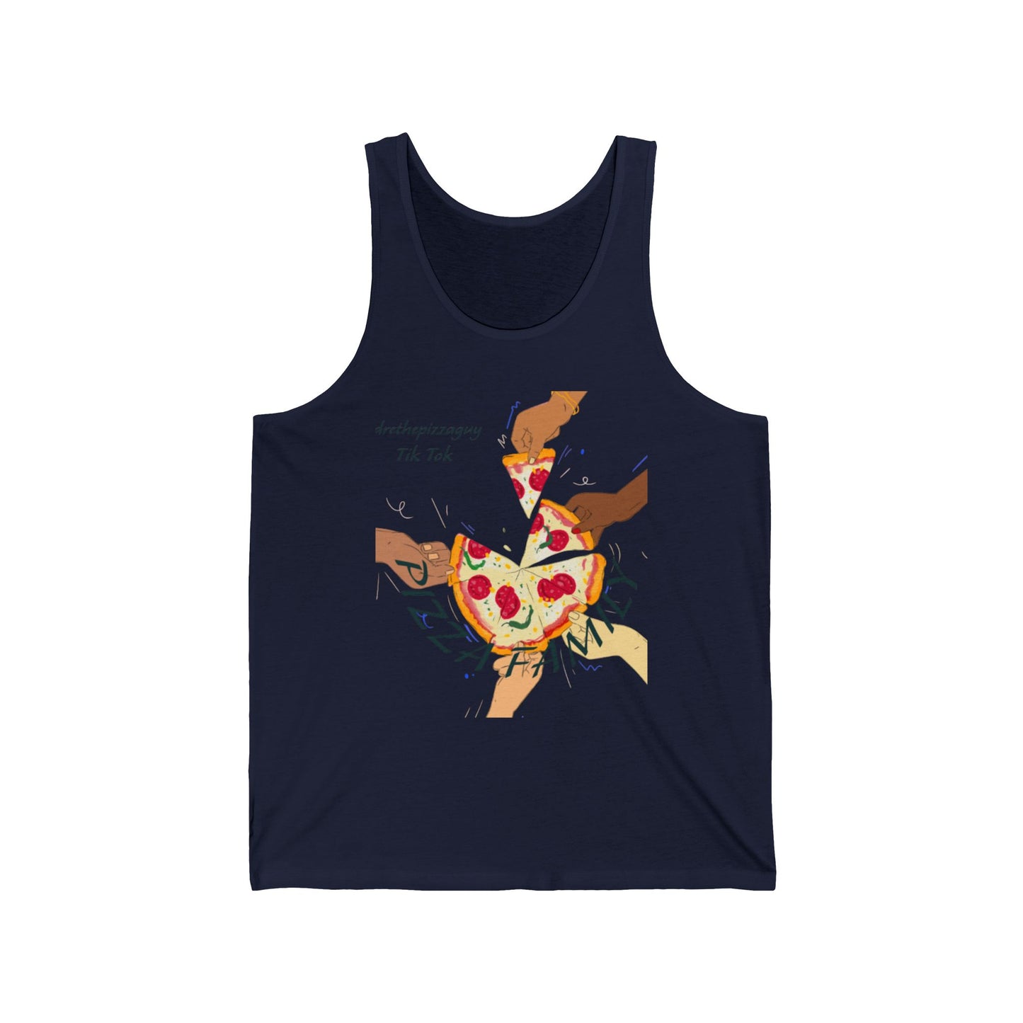 Pizza Family Tank Top — Retro Slice-Sharing Graphic