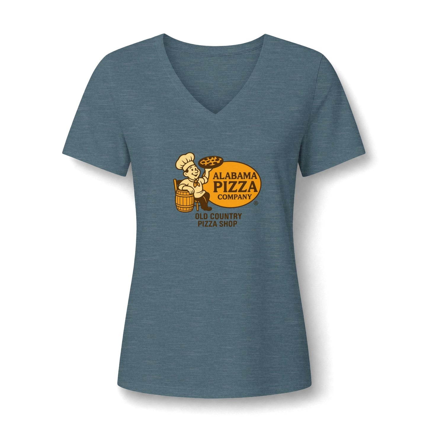 Alabama Pizza Company Vintage Logo V-Neck Tee — Old Country Pizza Shop