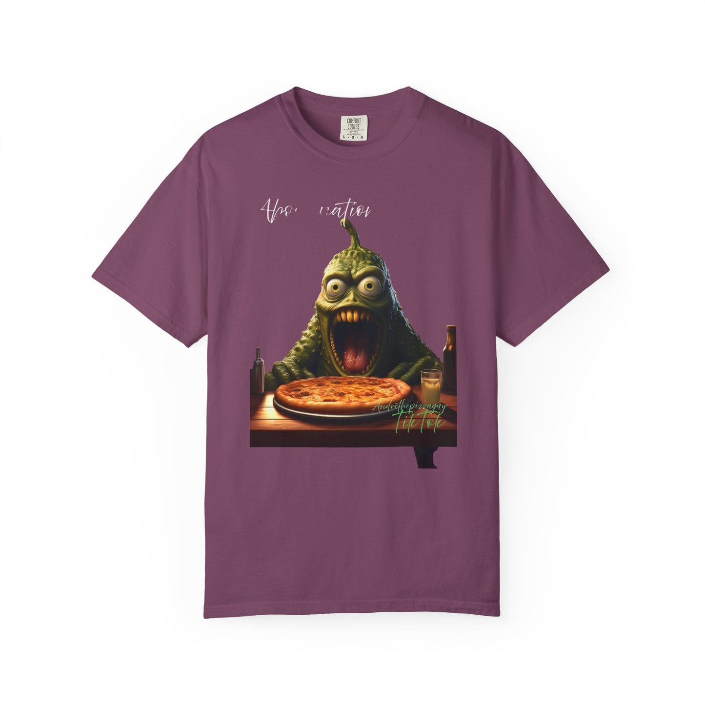 Monster Eating Pizza T-Shirt — Funny Creepy Pizza Lover Tee