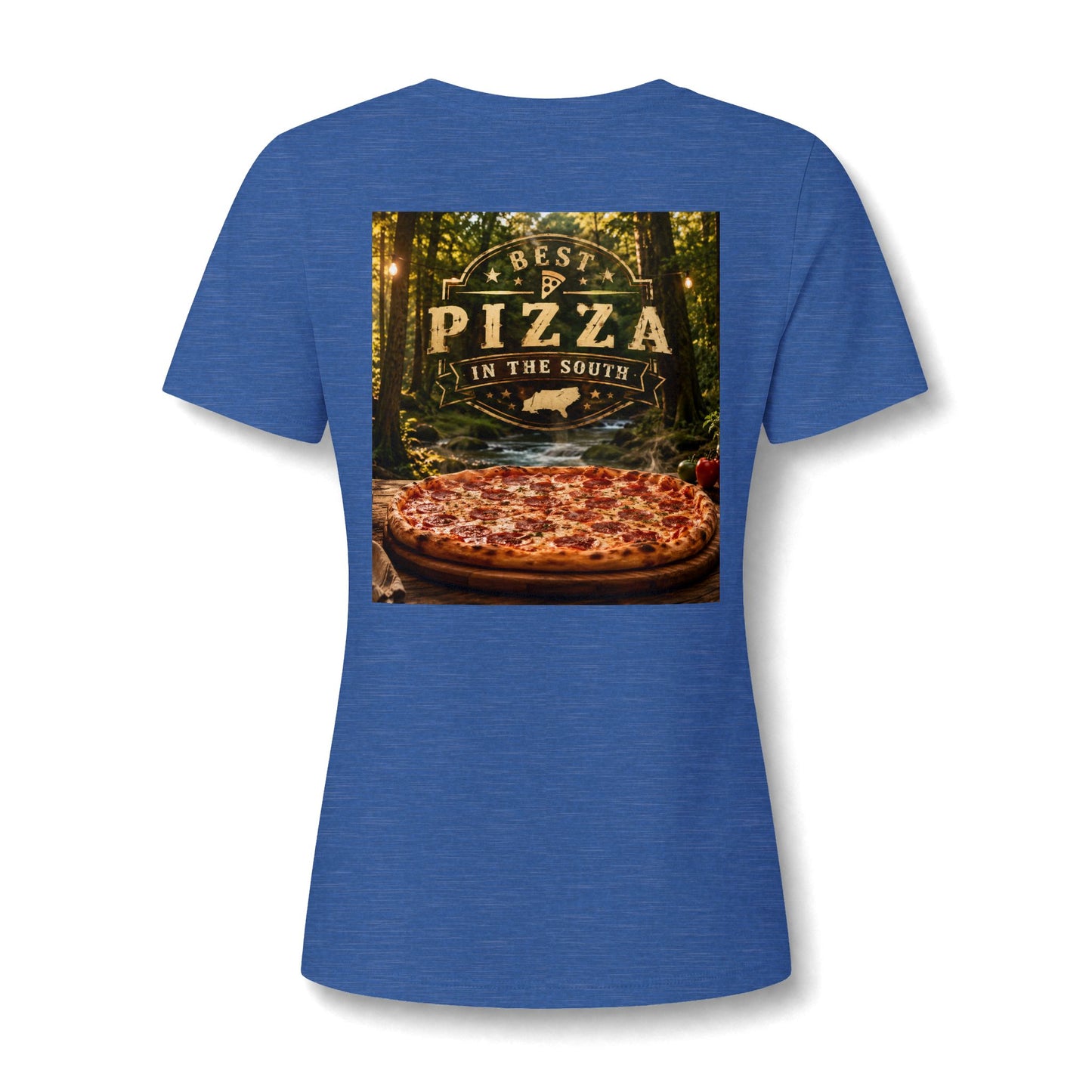 Pizza In The South V-Neck Tee — Women's Pizza Lover Shirt