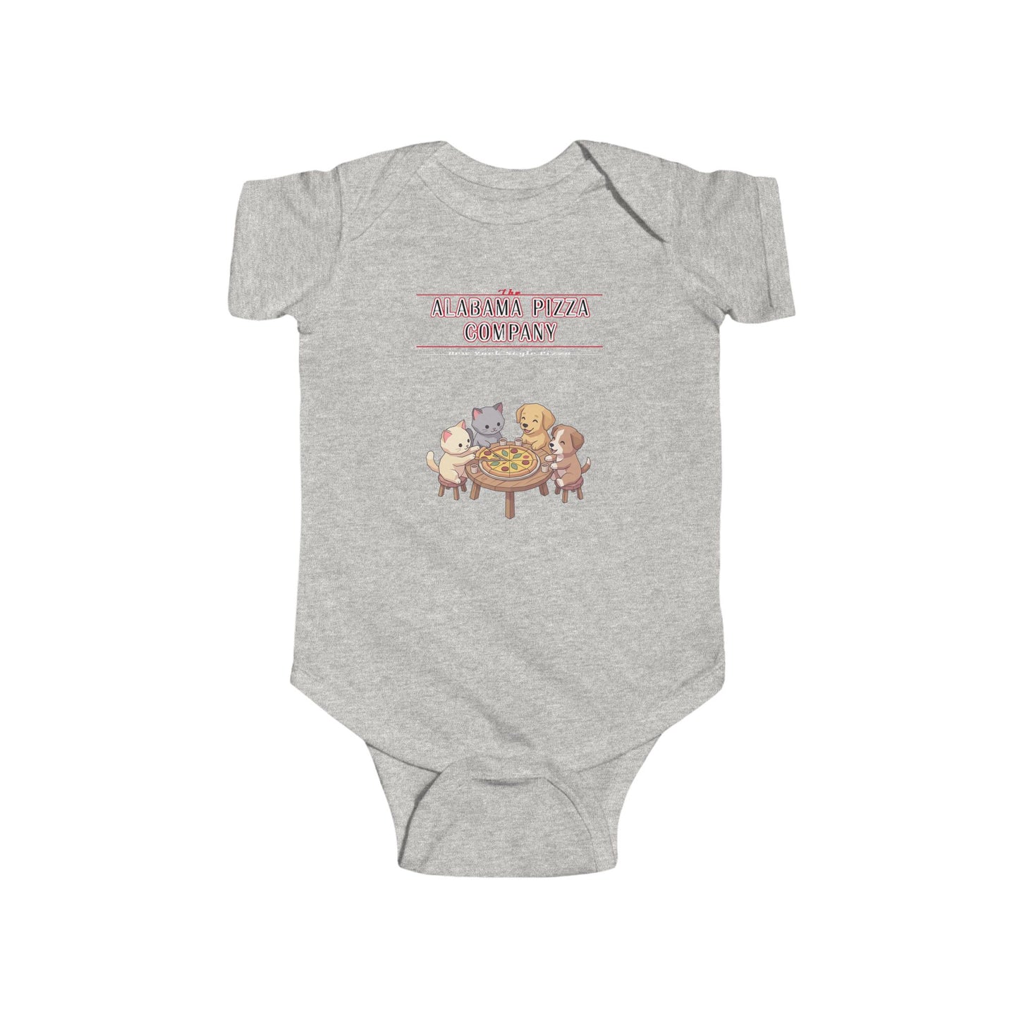 Baby Bodysuit — "Here for Snacks" Cute Animal Dinner Crew Infant Onesie