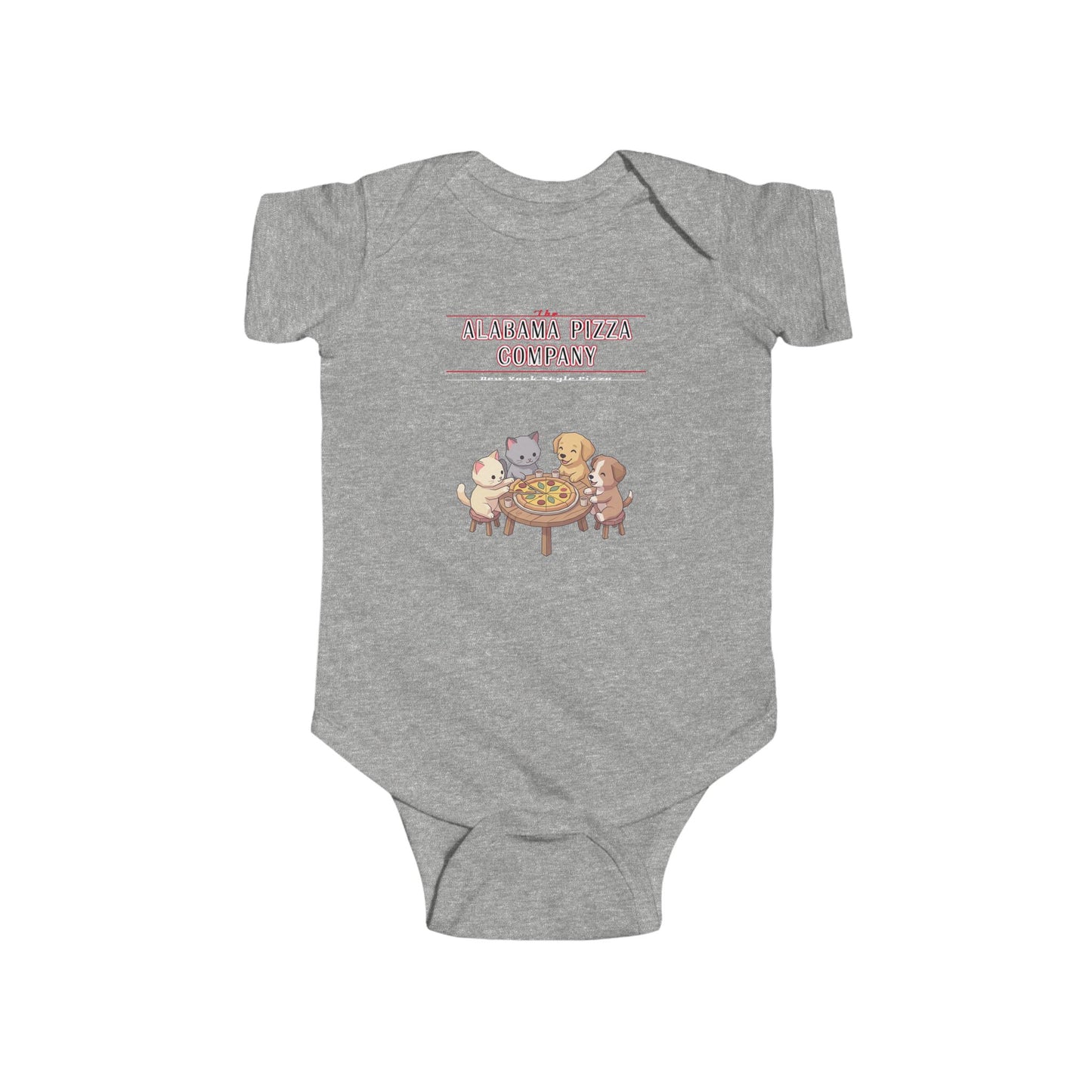 Baby Bodysuit — "Here for Snacks" Cute Animal Dinner Crew Infant Onesie