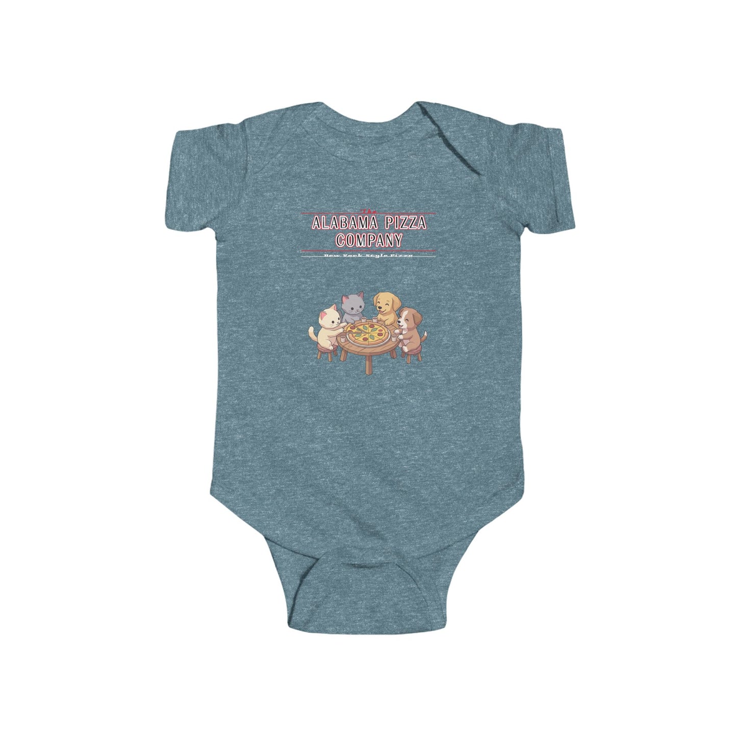 Baby Bodysuit — "Here for Snacks" Cute Animal Dinner Crew Infant Onesie