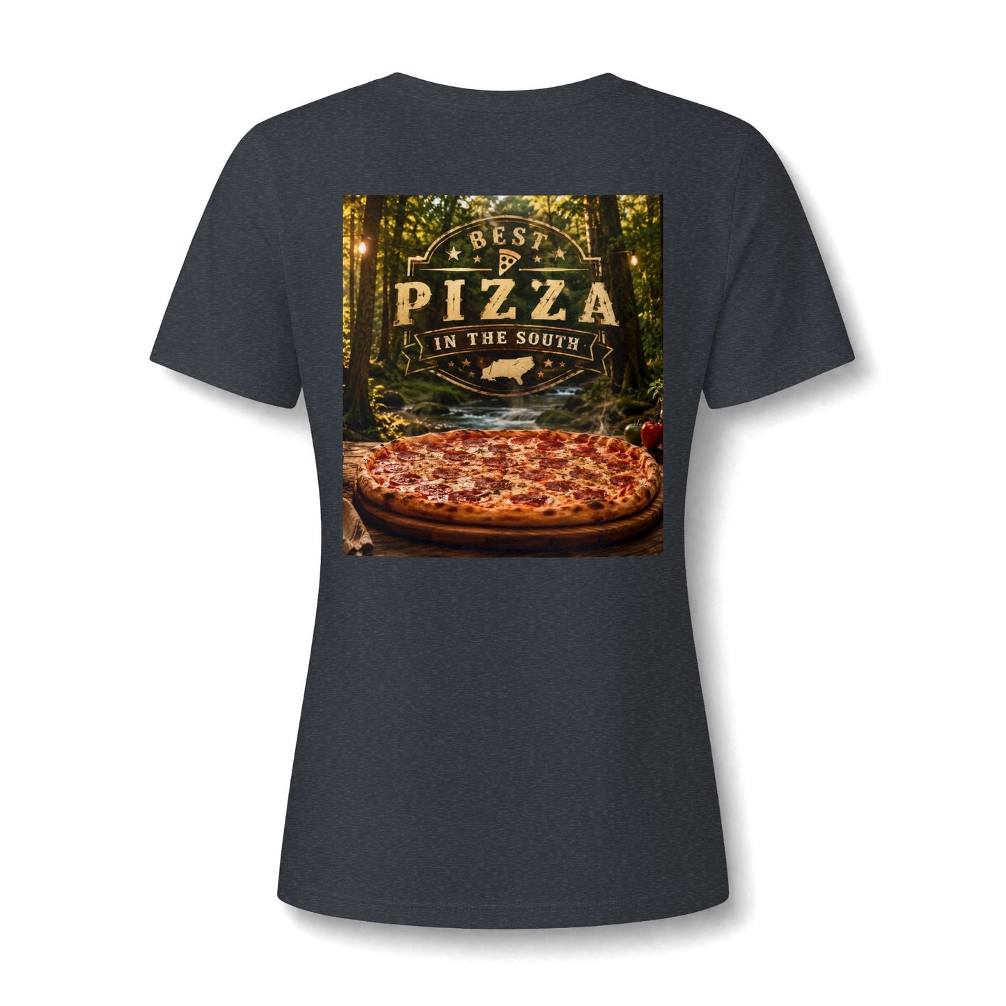 Pizza In The South V-Neck Tee — Women's Pizza Lover Shirt
