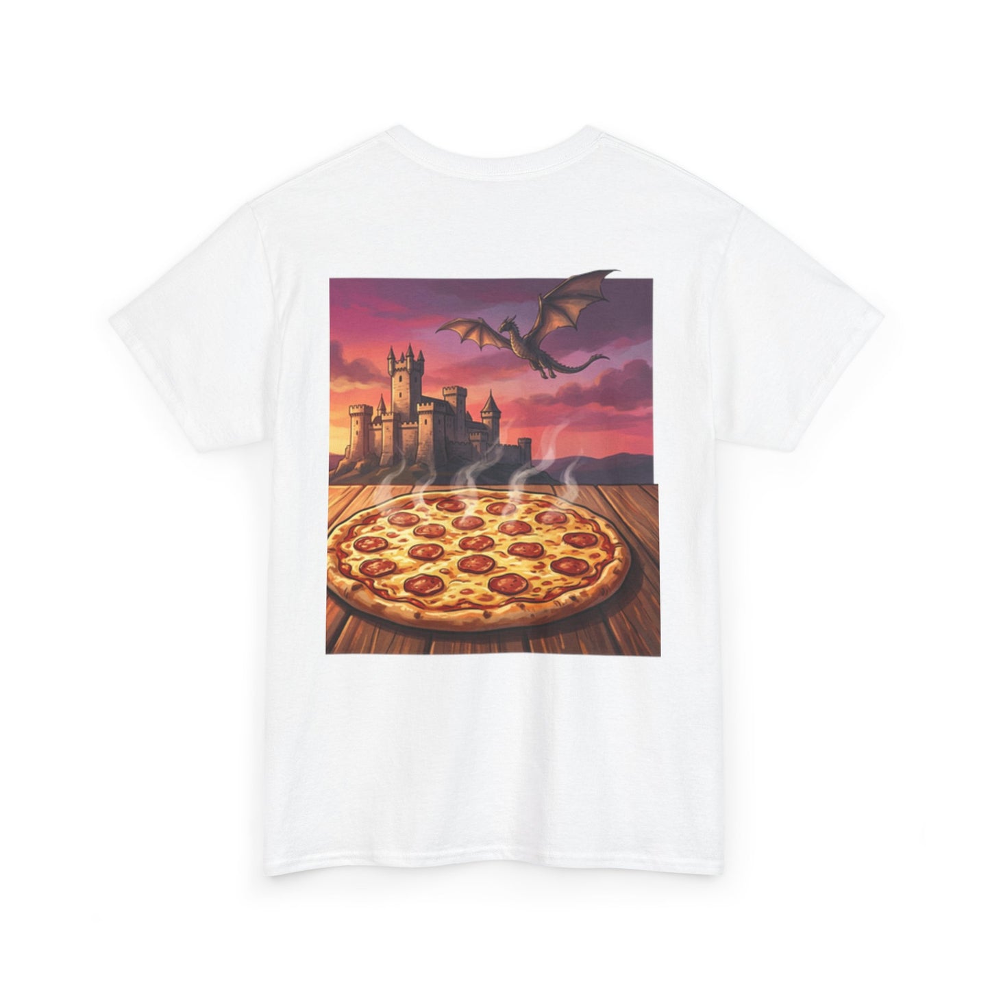 Fantasy Pizza Tee — Dragon Castle Pizza Graphic Shirt