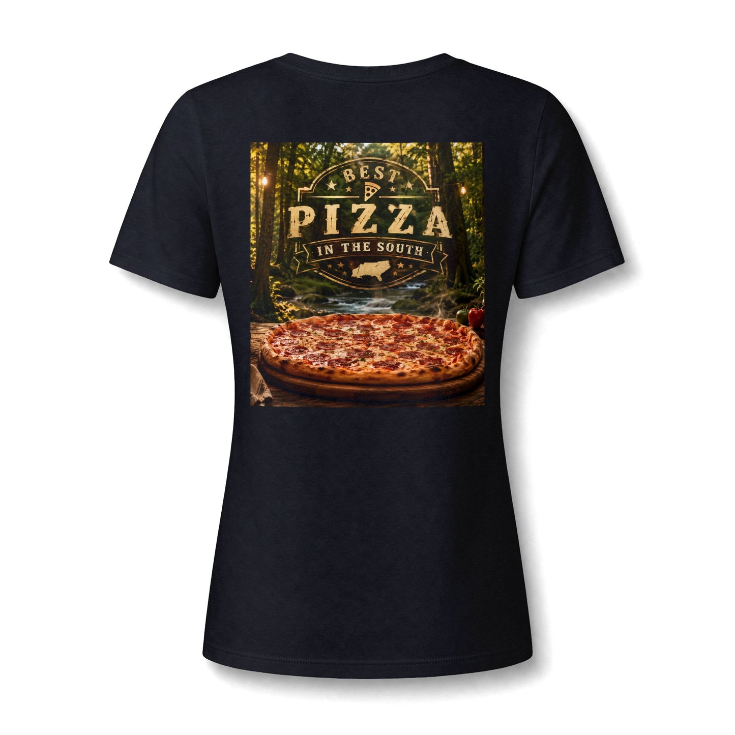 Pizza In The South V-Neck Tee — Women's Pizza Lover Shirt