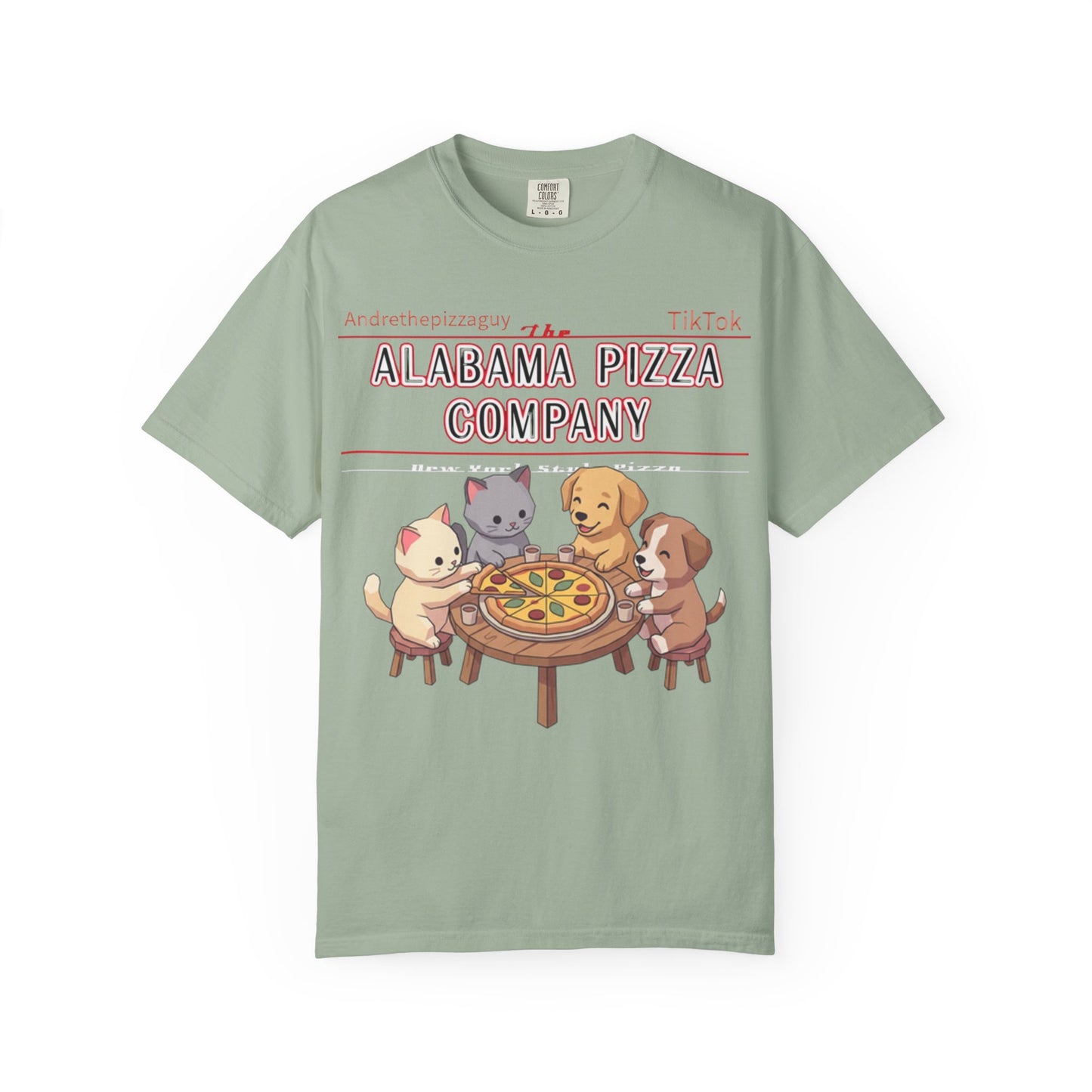 Alabama Pizza Company T-Shirt — Cute Dogs Sharing Pizza Graphic Tee