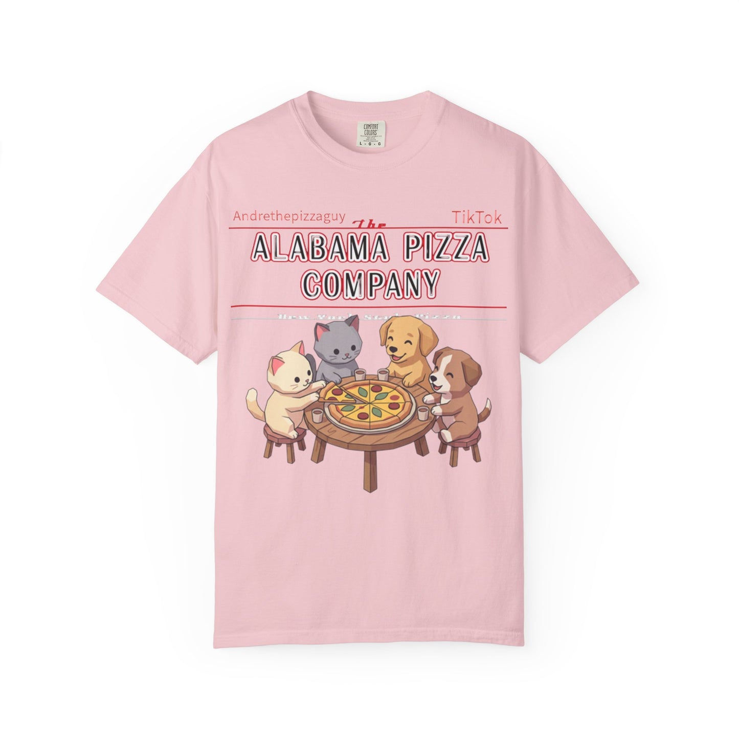 Alabama Pizza Company T-Shirt — Cute Dogs Sharing Pizza Graphic Tee