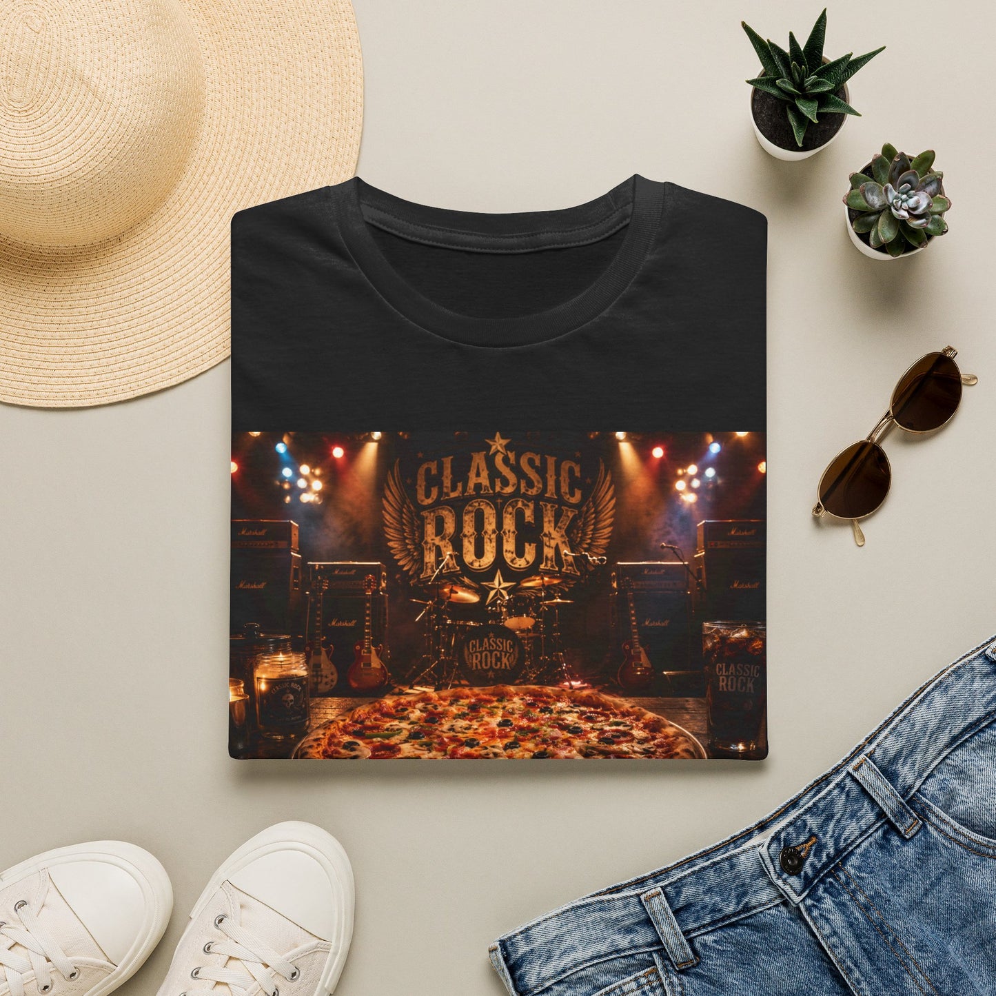 Classic Rock Pizza T-Shirt
