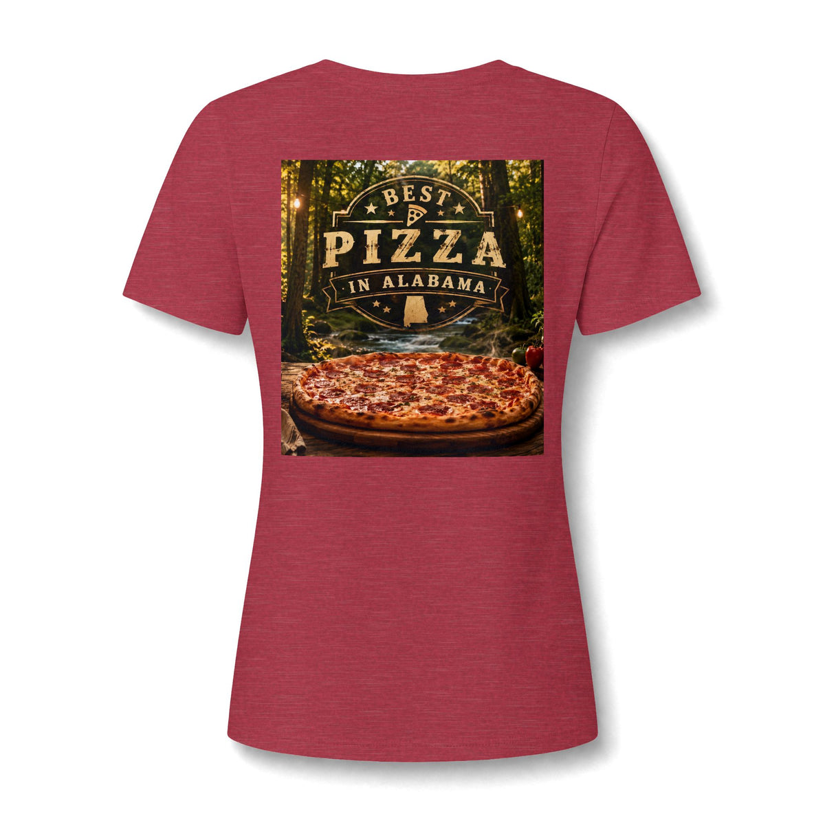 Best Pizza in Alabama T-Shirt — Women's V‑Neck Pizza Lover Tee