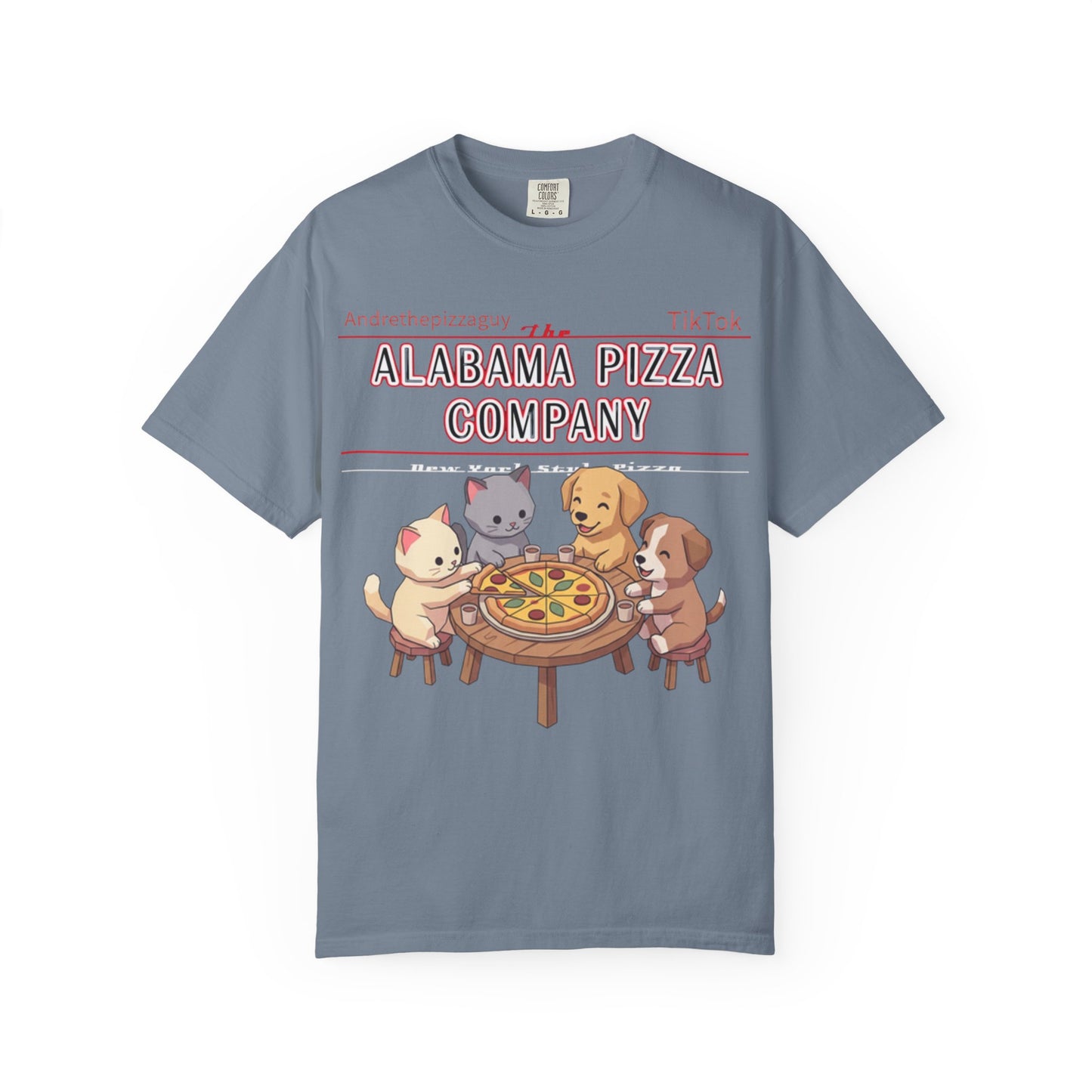 Alabama Pizza Company T-Shirt — Cute Dogs Sharing Pizza Graphic Tee