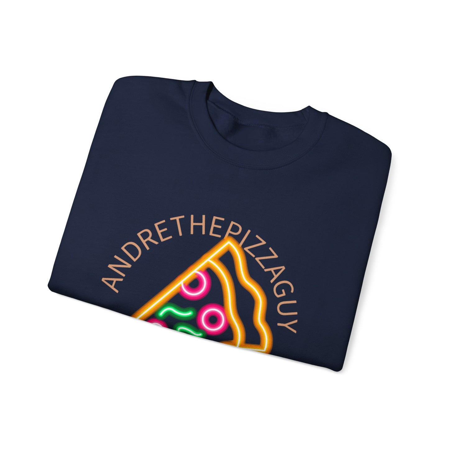 Pizza Slice Crewneck Sweatshirt — "andrethepizzaguy" TikTok Graphic