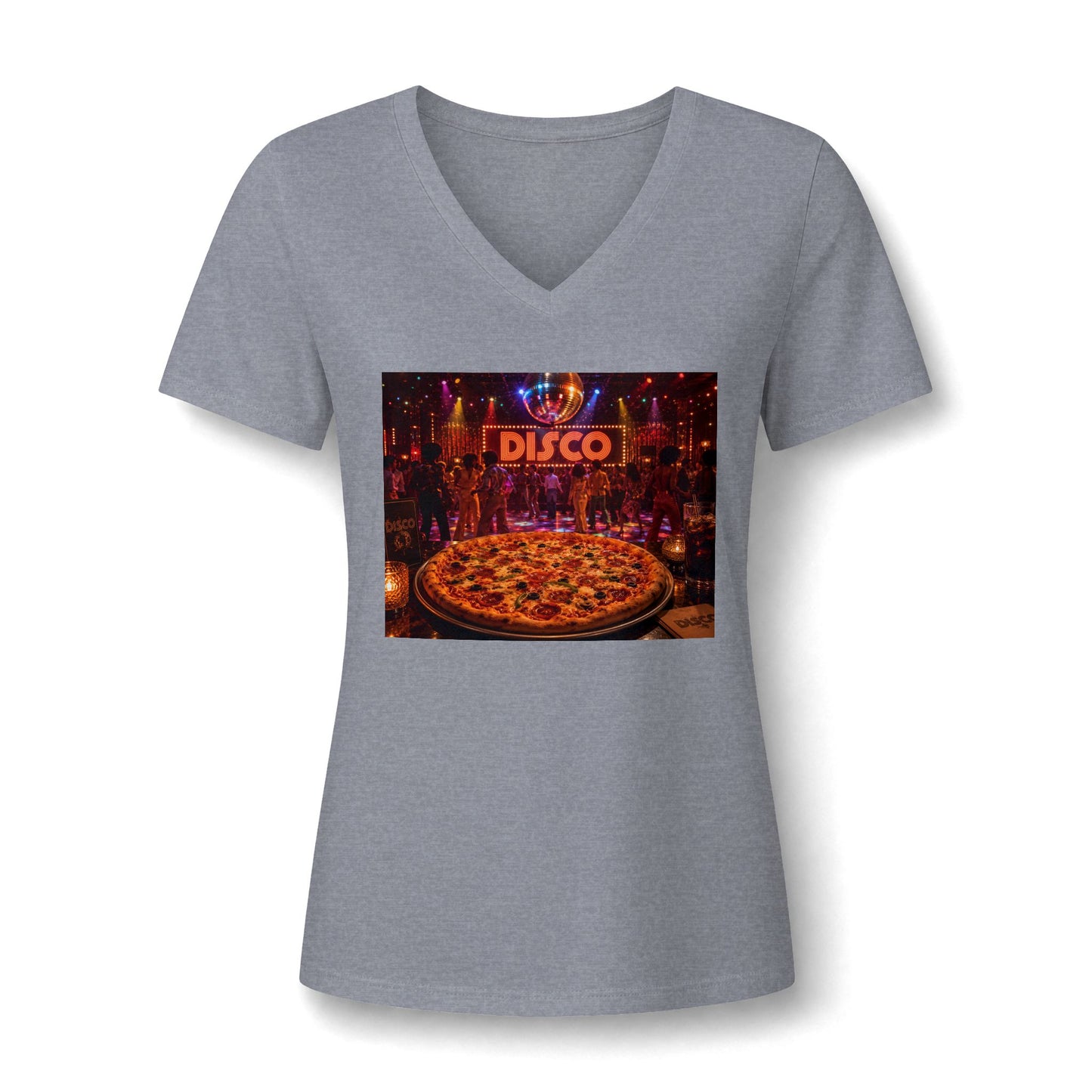 Disco Pizza V-Neck Tee