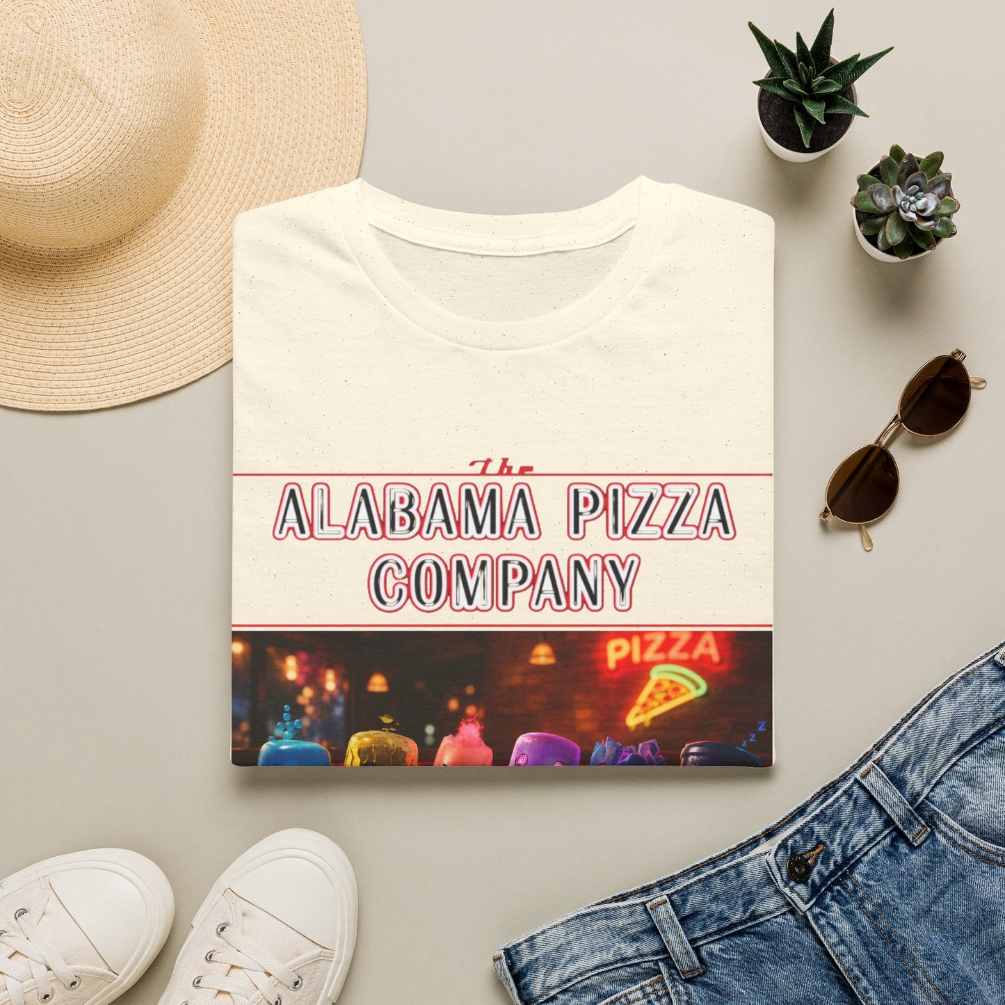 T-Shirt — "The Alabama Pizza Company" Neon Pizzeria Graphic Tee