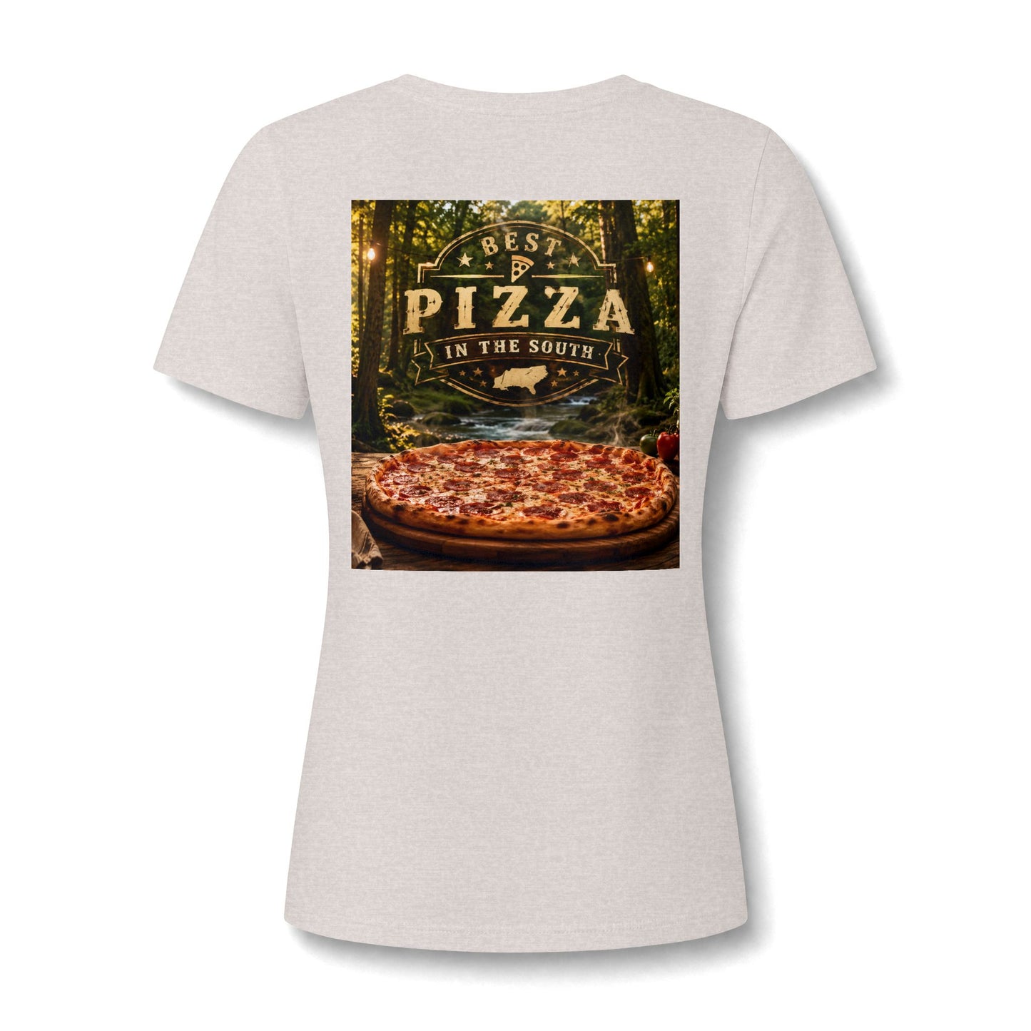 Pizza In The South V-Neck Tee — Women's Pizza Lover Shirt