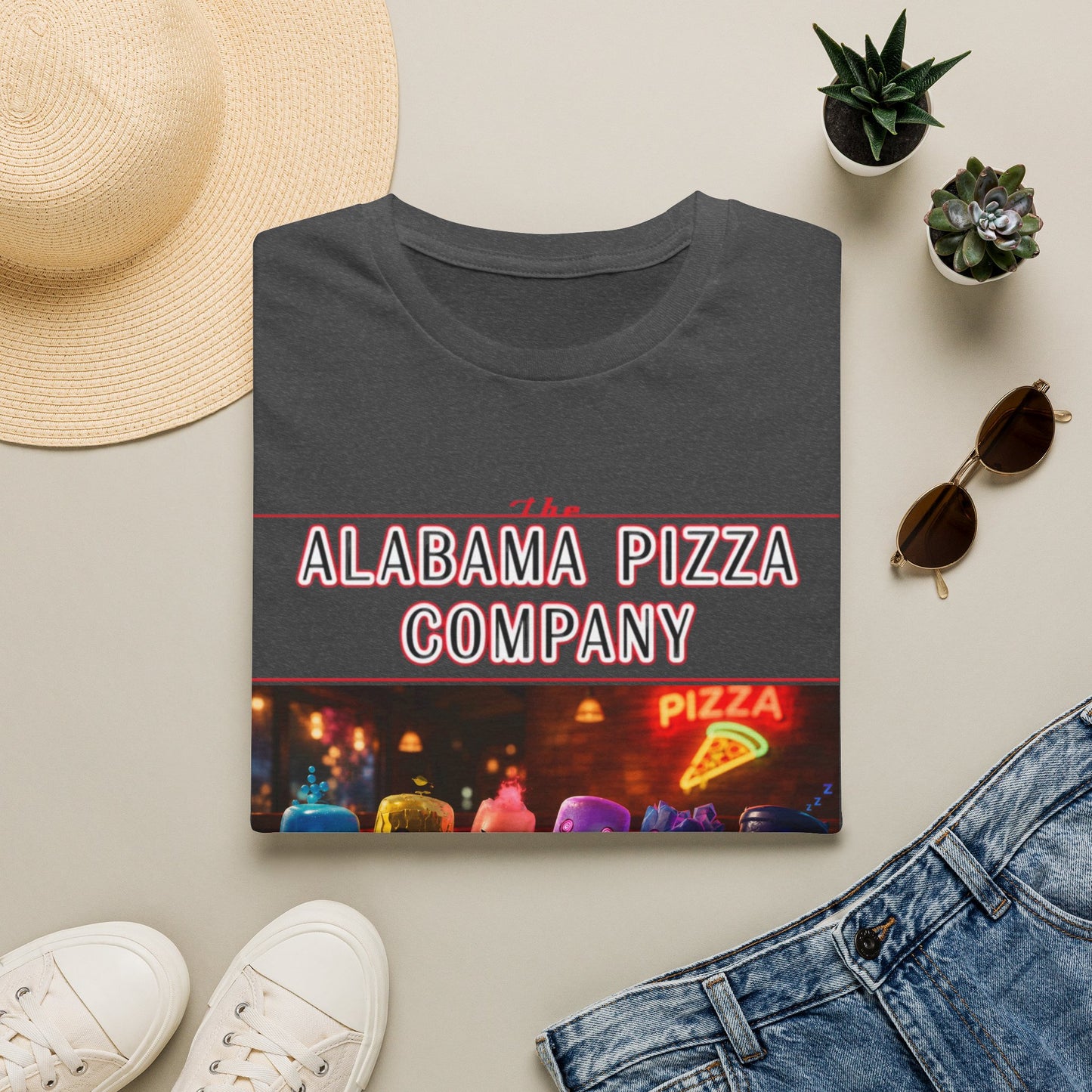 T-Shirt — "The Alabama Pizza Company" Neon Pizzeria Graphic Tee