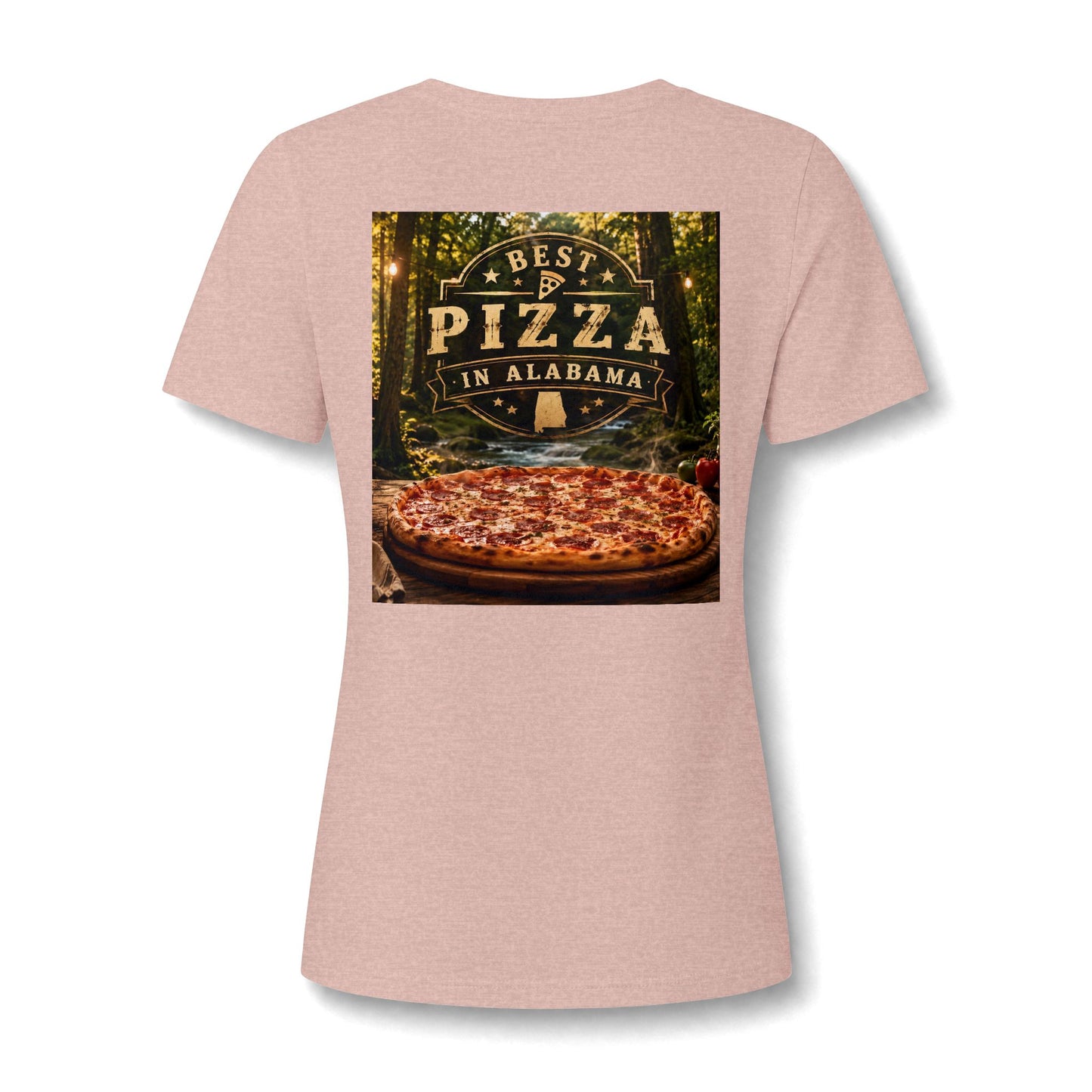 Best Pizza in Alabama T-Shirt — Women's V‑Neck Pizza Lover Tee