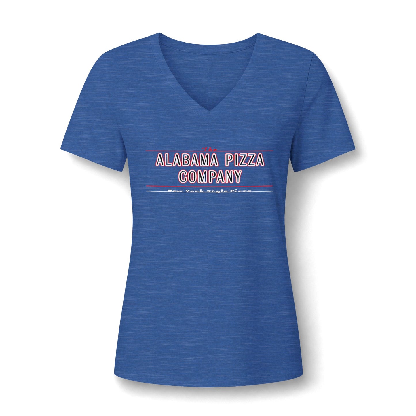 Women's V-Neck Tee — Mamma Pizza Company Retro Logo