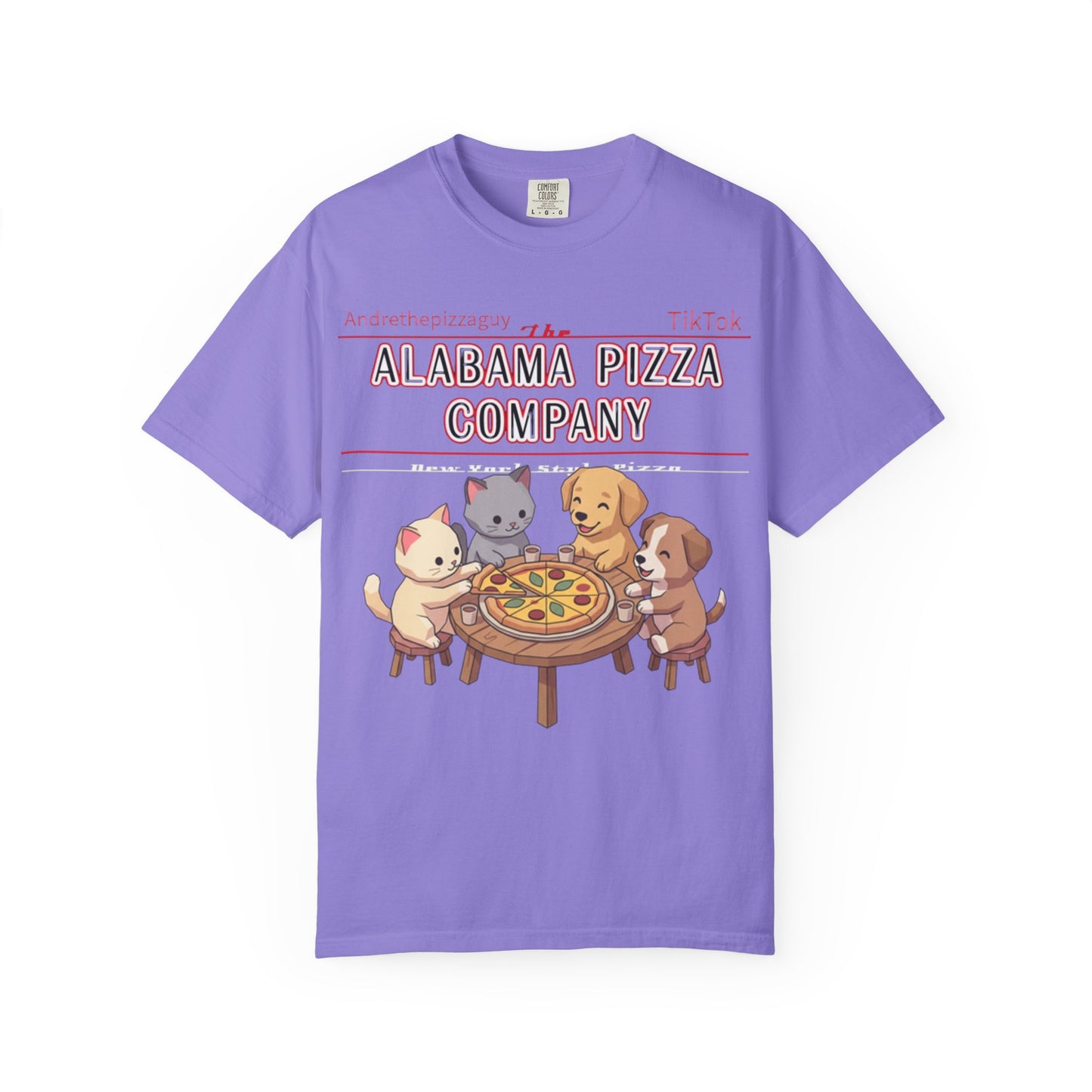 Alabama Pizza Company T-Shirt — Cute Dogs Sharing Pizza Graphic Tee