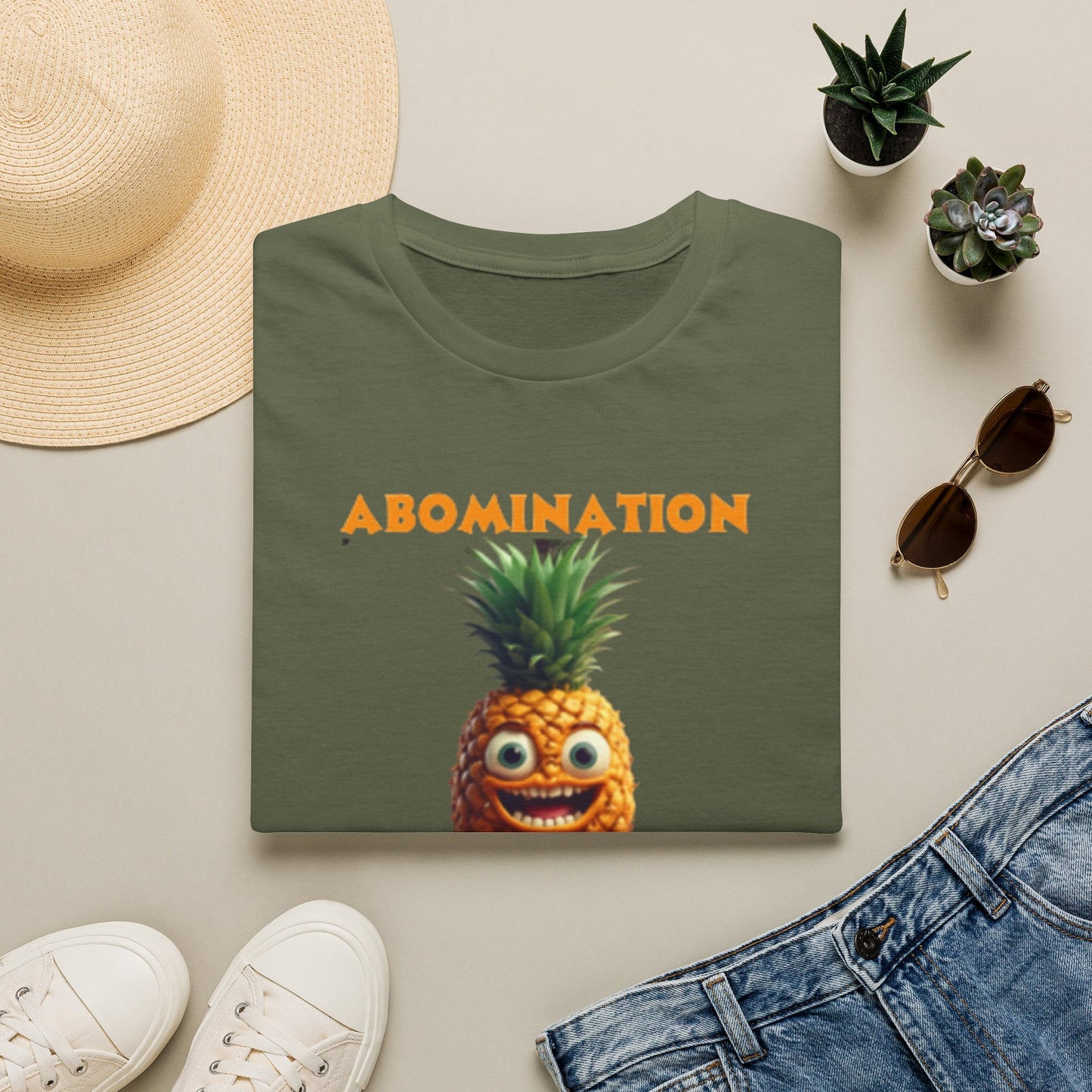 Abomination Pineapple Graphic T-Shirt — Funny Novelty Fruit Tee
