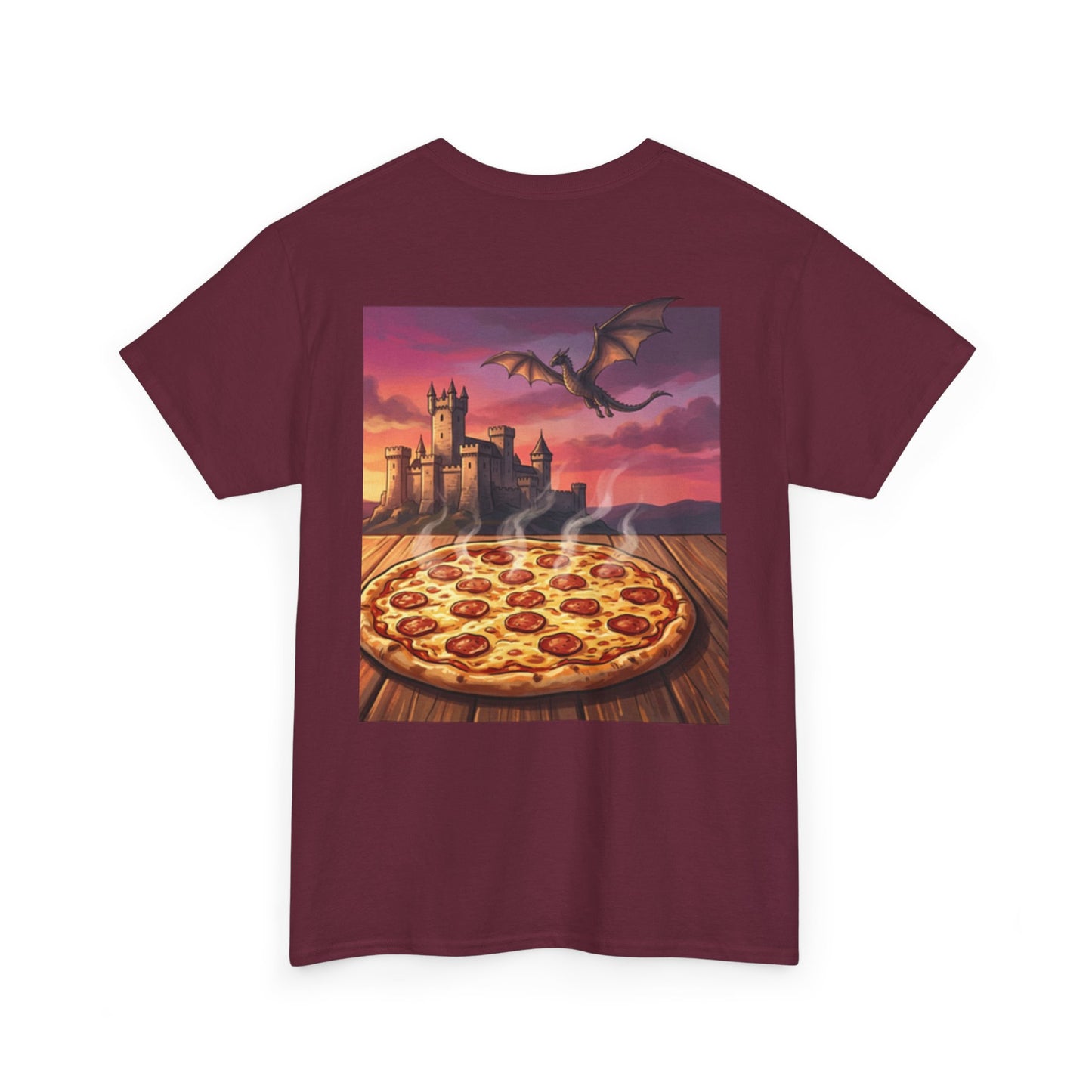 Fantasy Pizza Tee — Dragon Castle Pizza Graphic Shirt