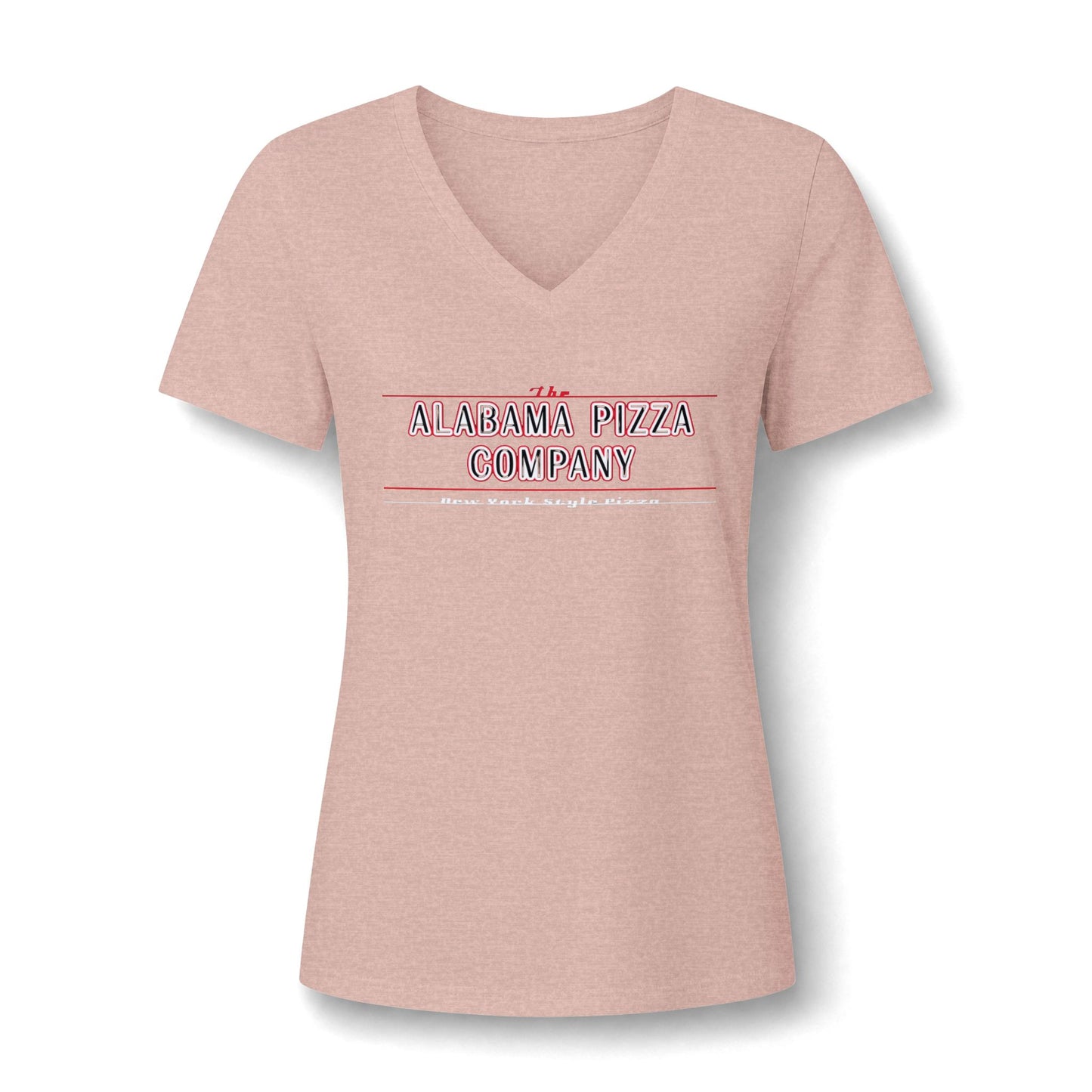 Women's V-Neck Tee — Mamma Pizza Company Retro Logo