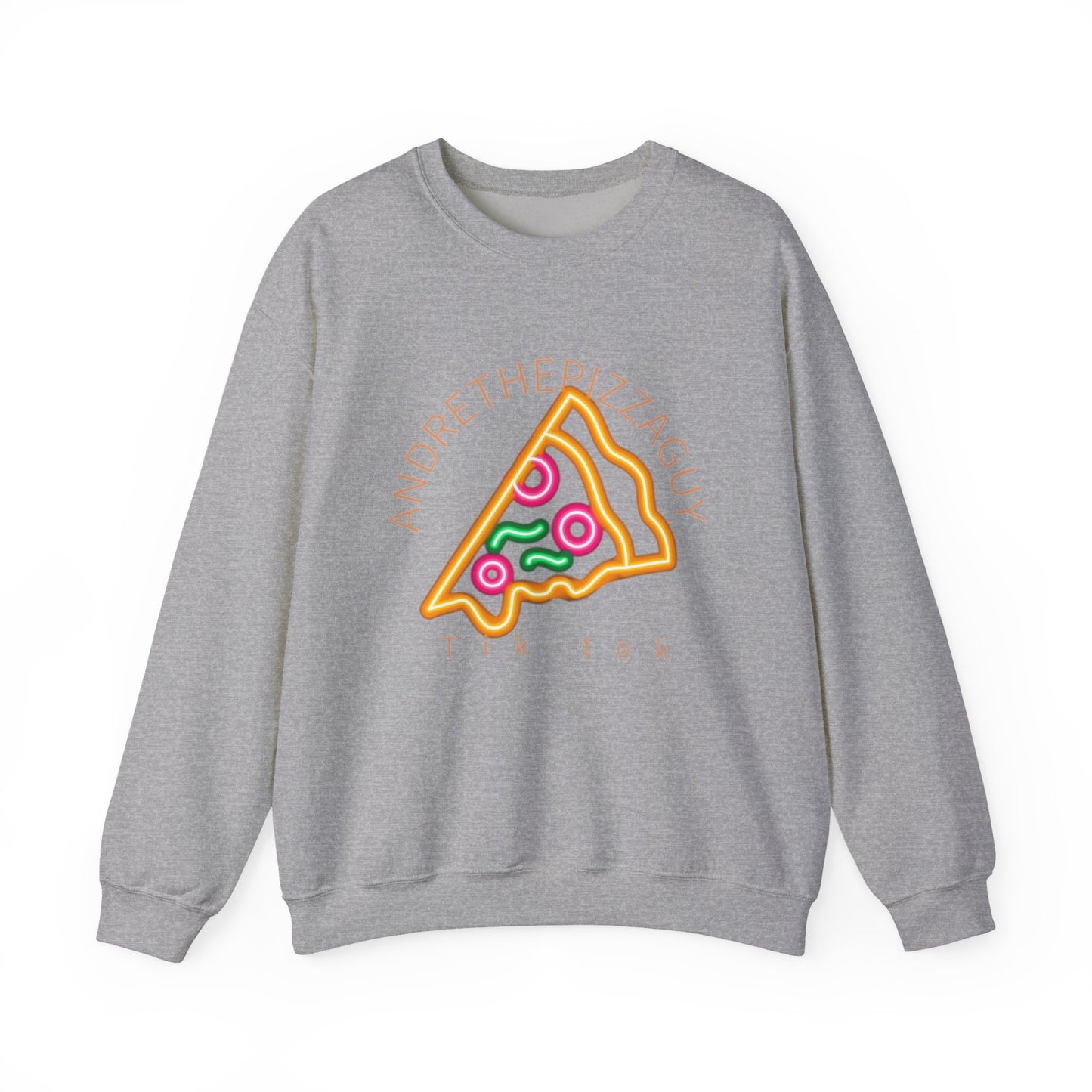 Pizza Slice Crewneck Sweatshirt — "andrethepizzaguy" TikTok Graphic