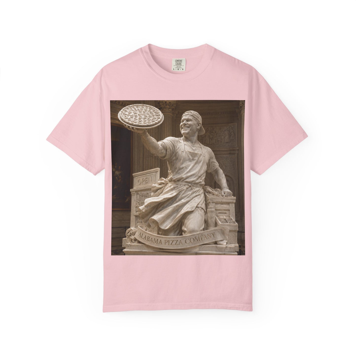 Pizza Statue Photo T-Shirt — Vintage Roman Sculpture Graphic Tee