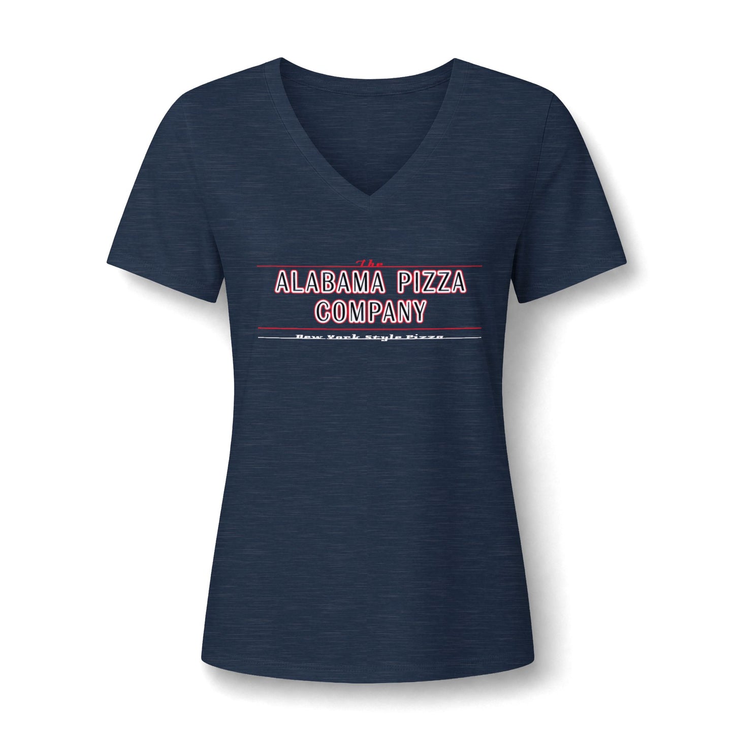Women's V-Neck Tee — Mamma Pizza Company Retro Logo