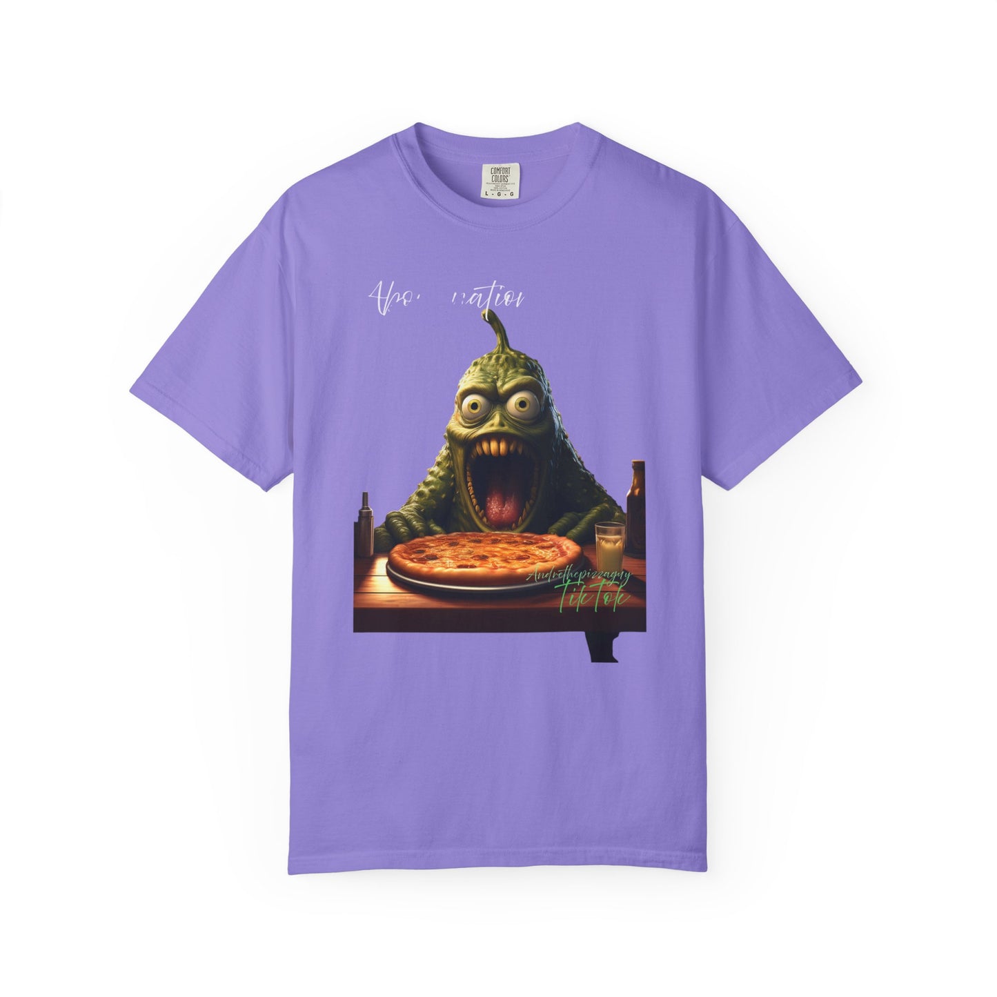 Monster Eating Pizza T-Shirt — Funny Creepy Pizza Lover Tee