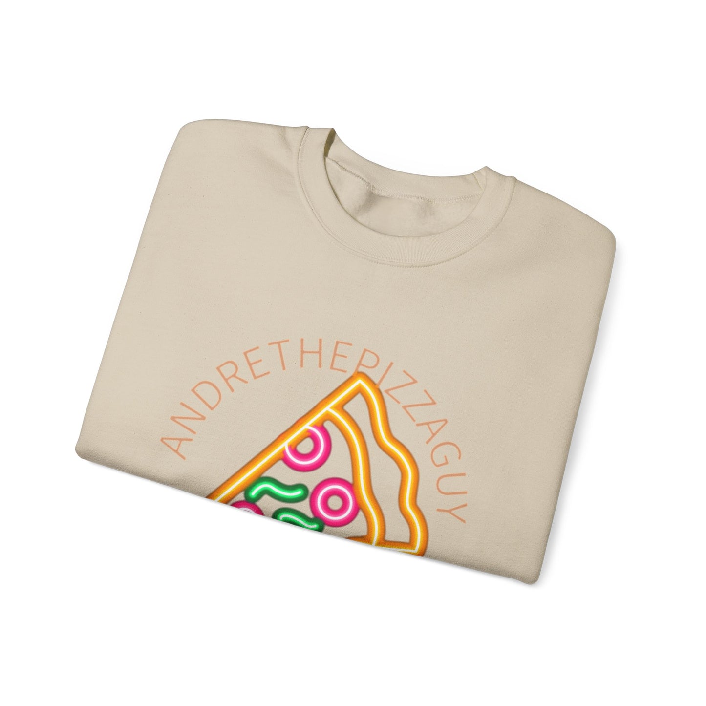 Pizza Slice Crewneck Sweatshirt — "andrethepizzaguy" TikTok Graphic